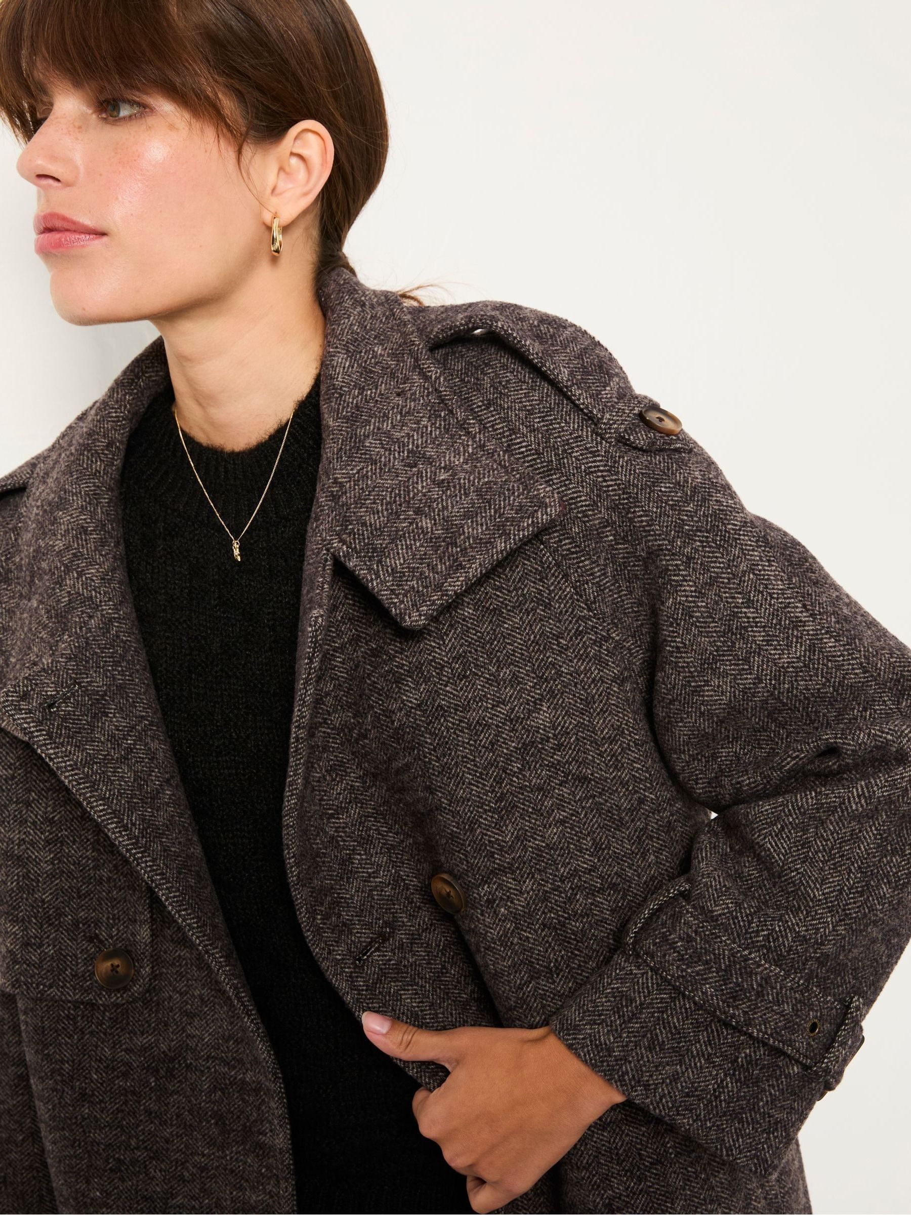 Lottie Brown Wool Blend Coat - Image 4 of 6
