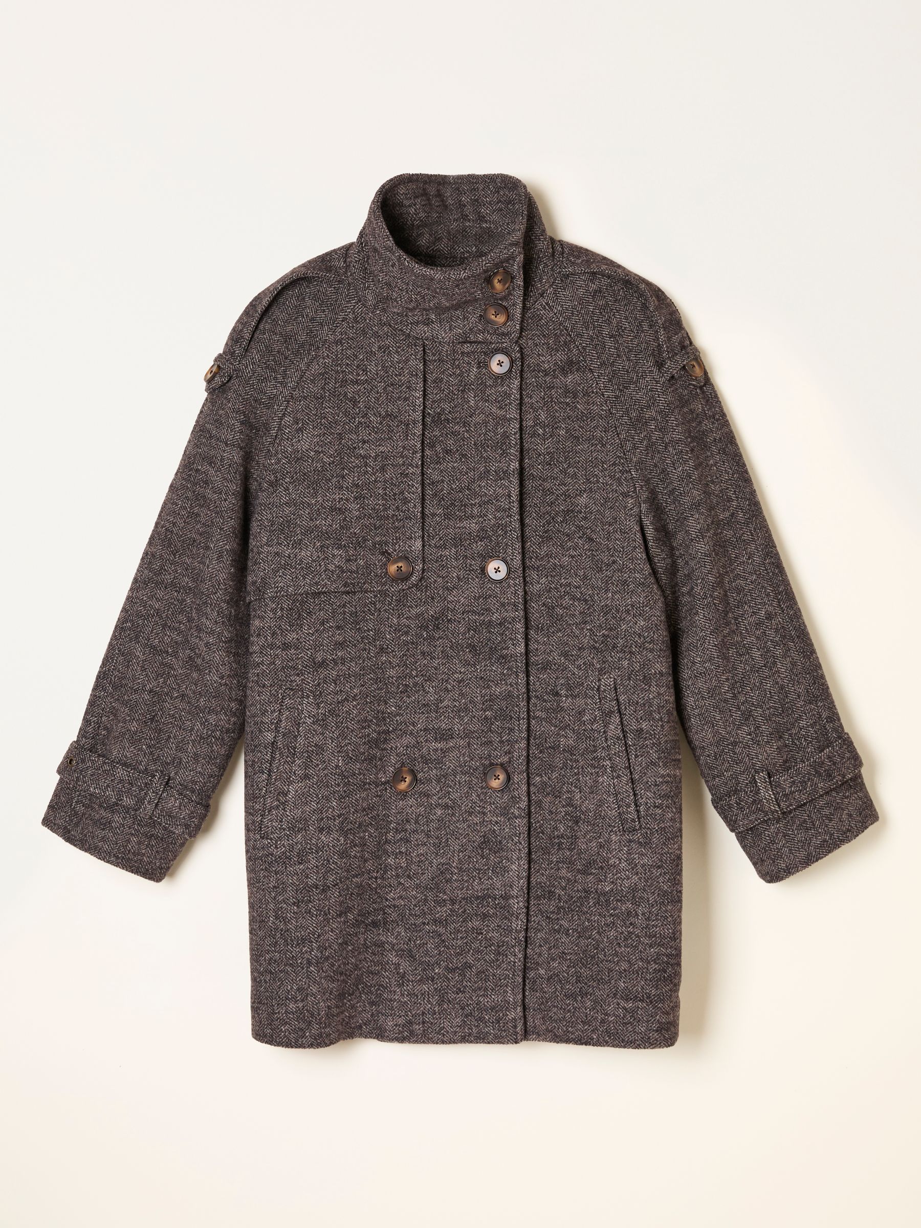 Lottie Brown Wool Blend Coat - Image 6 of 6