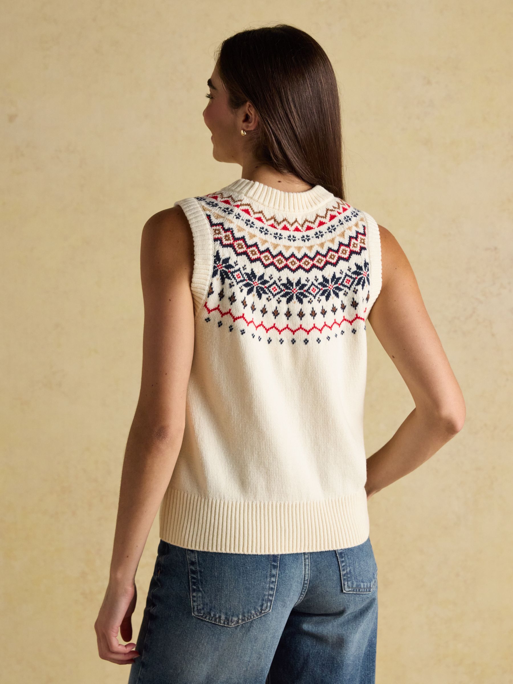 Alba Cream Fair Isle Cotton Rich Vest - Image 2 of 8