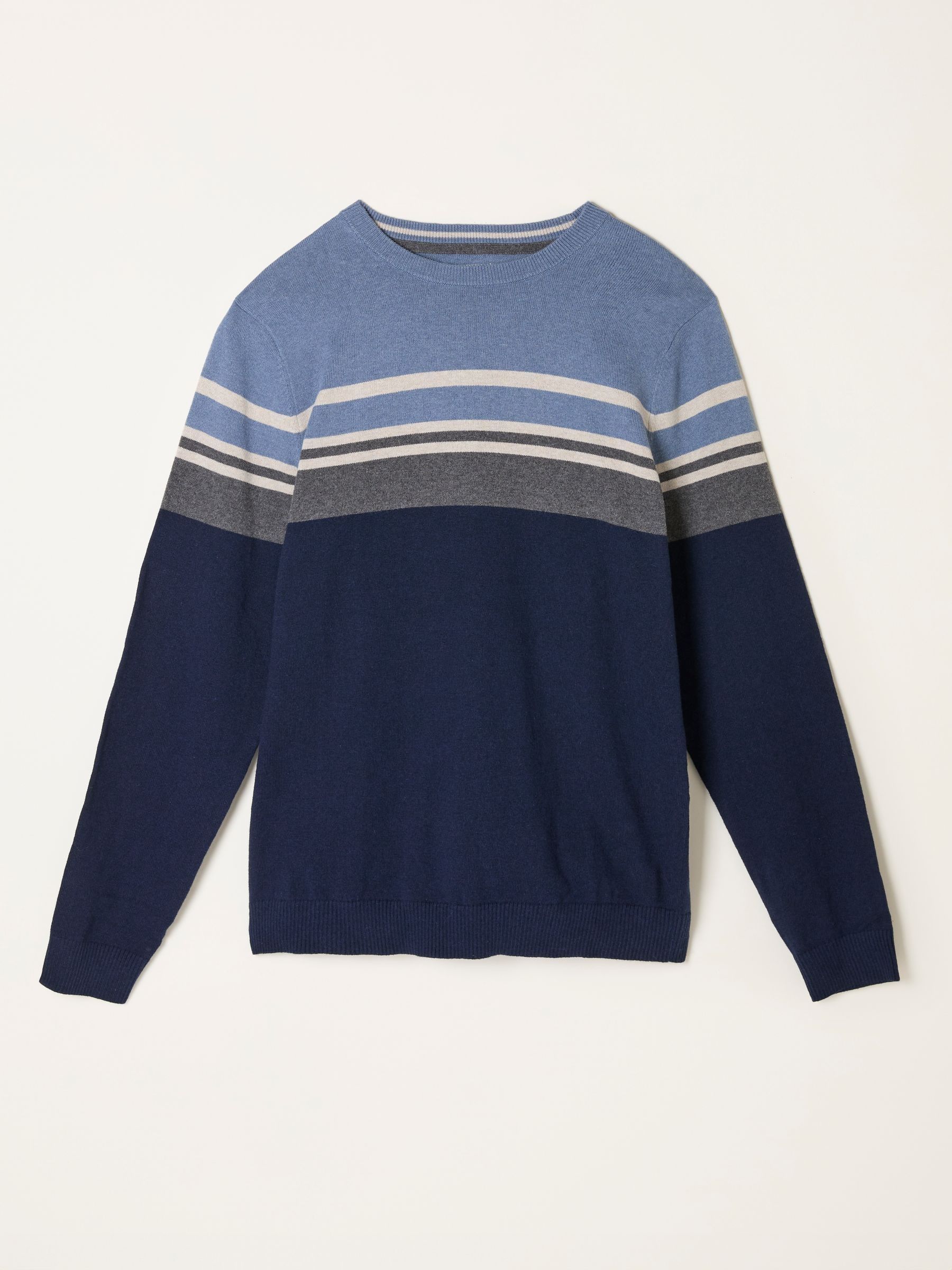 Rye Navy Stripe Crew Neck Knitted Jumper - Image 5 of 5
