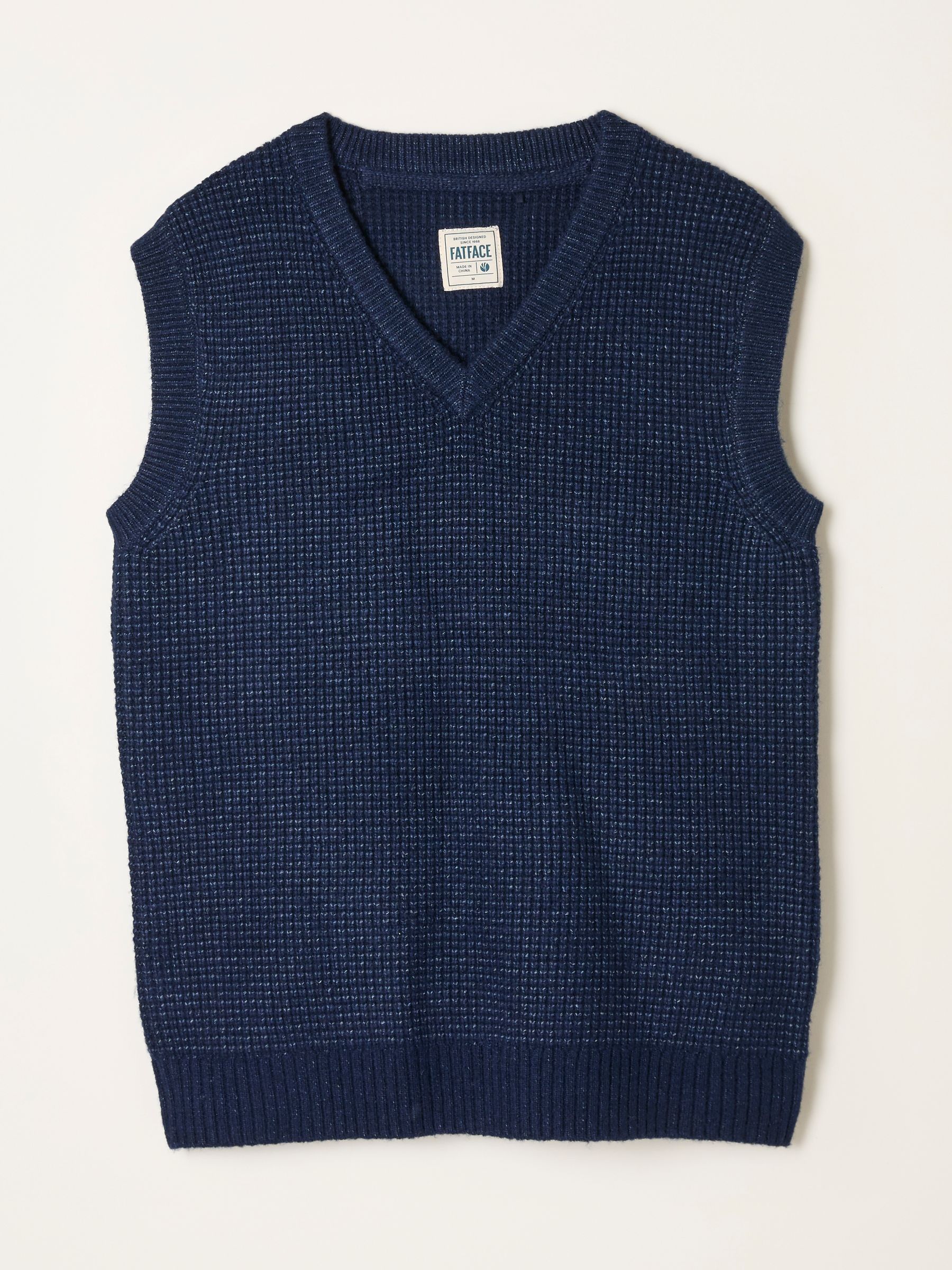 Calder Navy V-Neck Knitted Tank | FatFace
