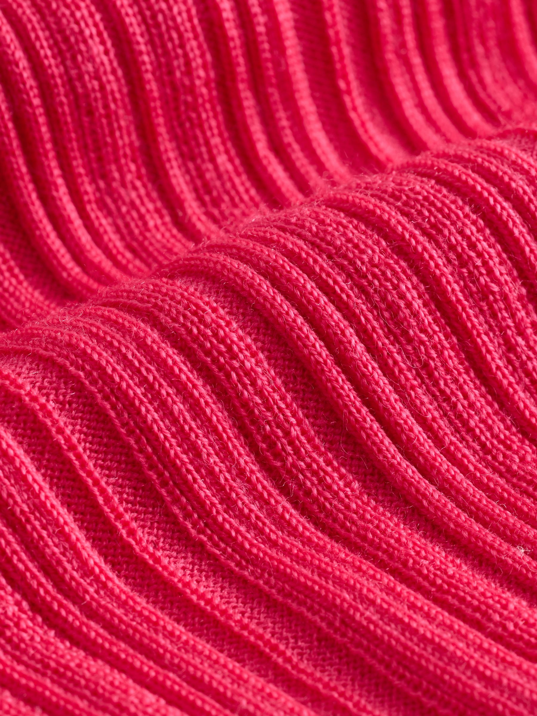 Banana Republic Pink Ribbed Merino Mock-Neck Elbow-Sleeve Jumper - Image 5 of 5