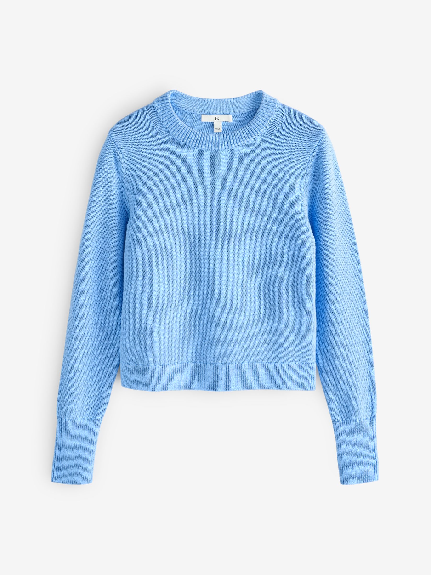 Banana Republic Blue Cotton-Silk Crew-Neck Jumper - Image 2 of 5