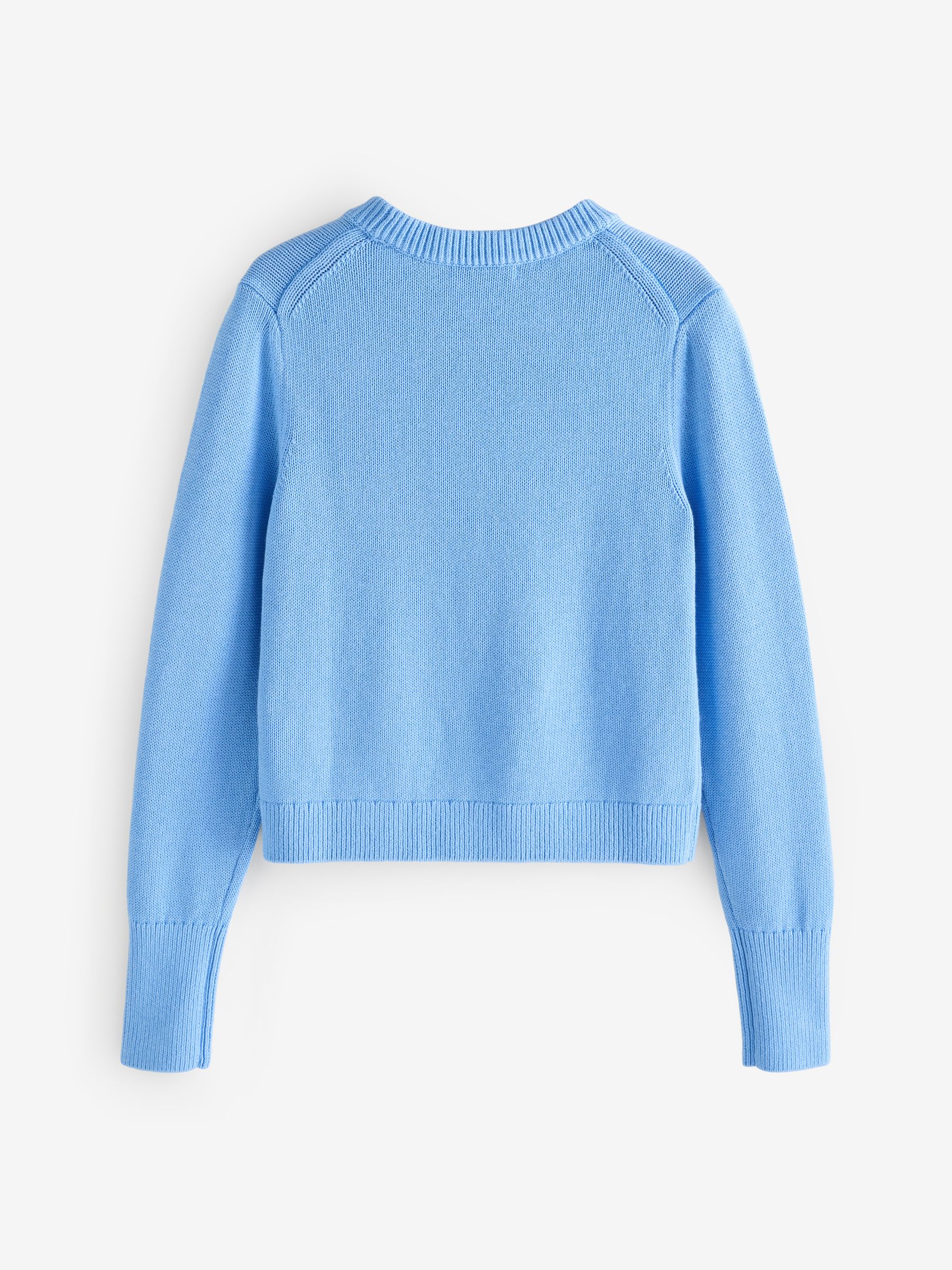 Banana Republic Blue Cotton-Silk Crew-Neck Jumper - Image 3 of 5