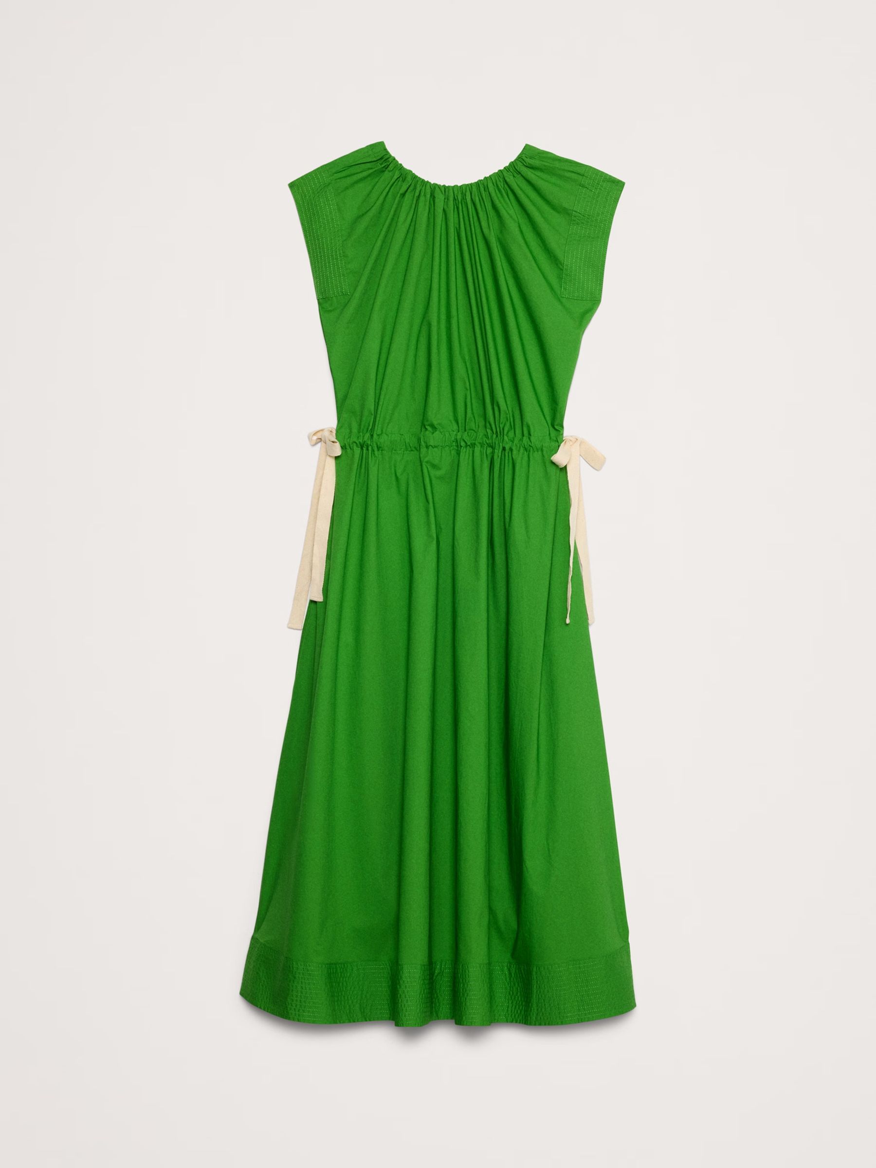 Banana Republic Green Oversized Cotton Poplin Tie-Waist Maxi Dress - Image 4 of 4