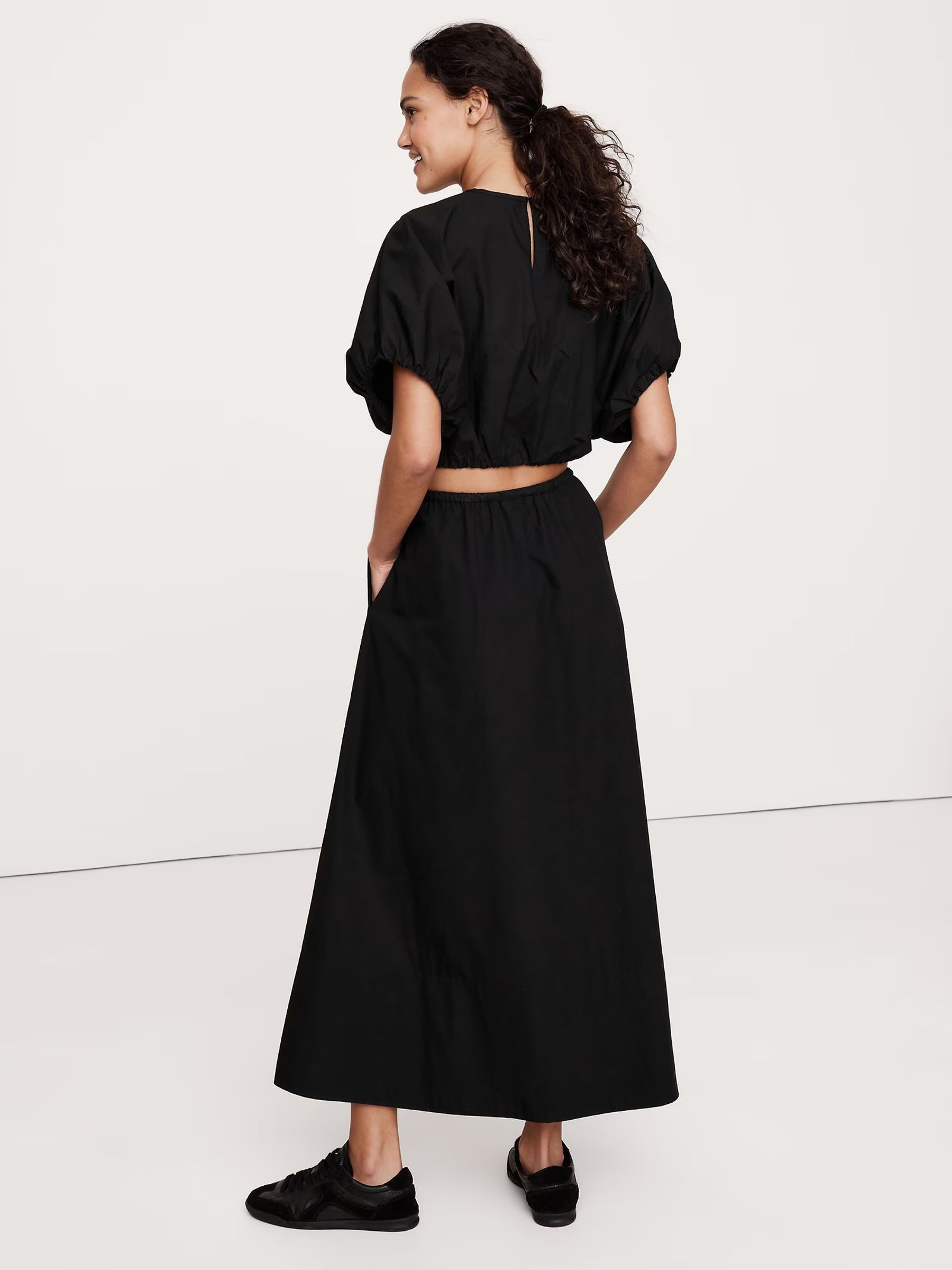 Banana Republic Black Poplin Maxi Skirt - Image 2 of 5