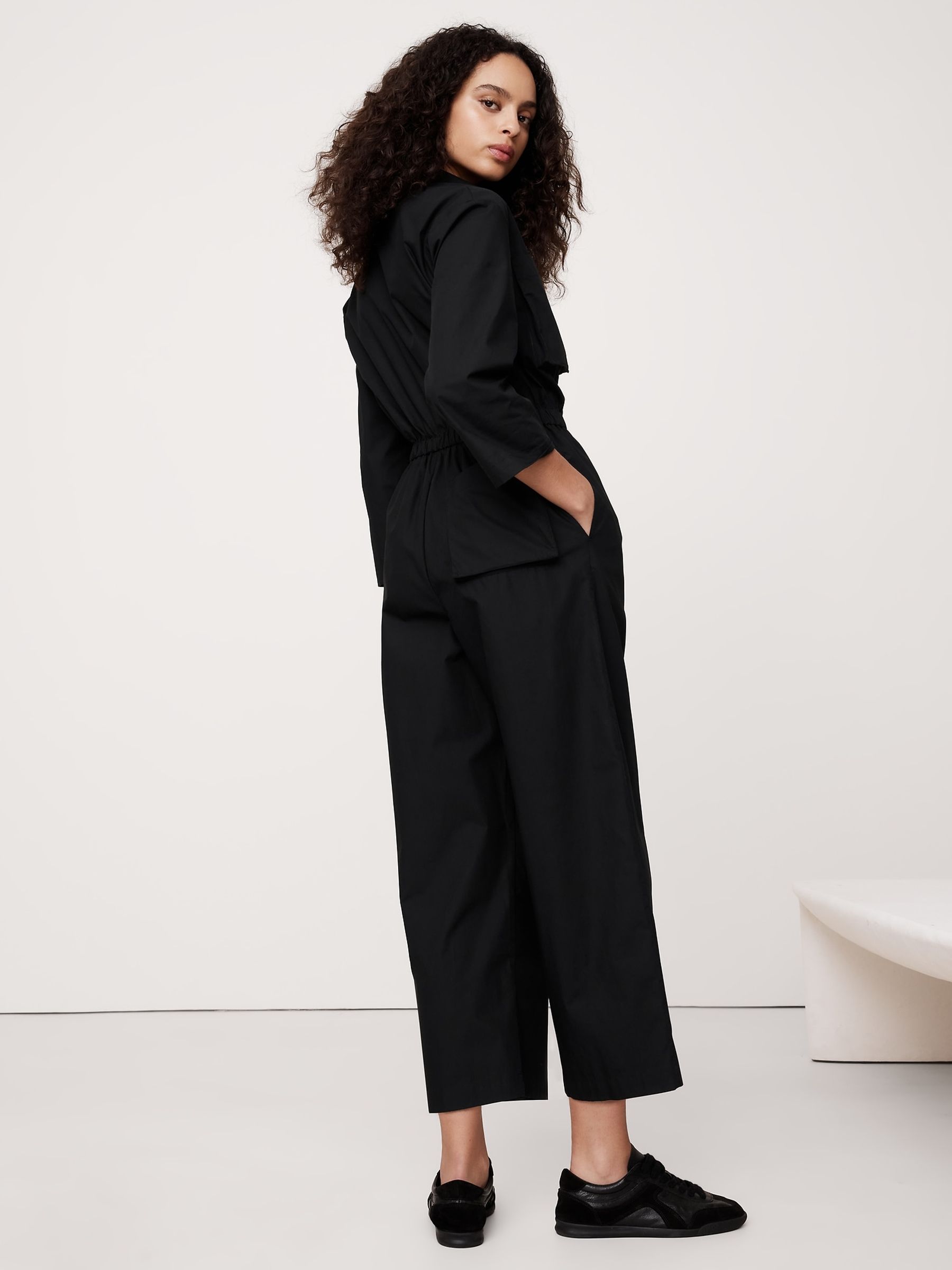 Banana Republic Black Poplin Jumpsuit - Image 2 of 4
