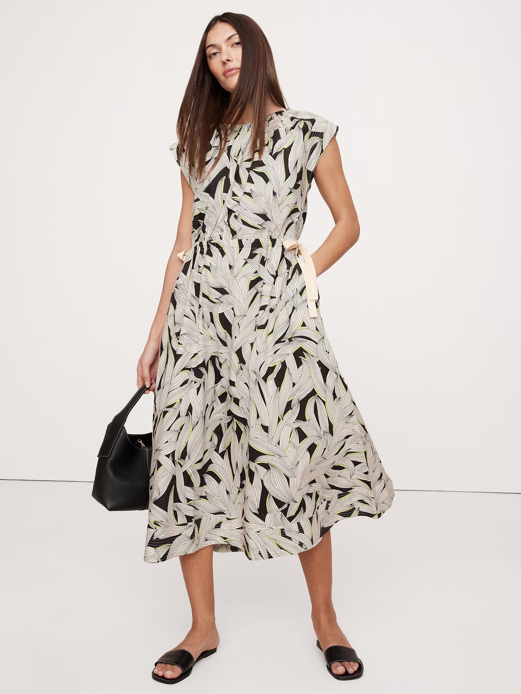 Banana Republic White Oversized Cotton Poplin Tie-Waist Maxi Dress - Image 1 of 1