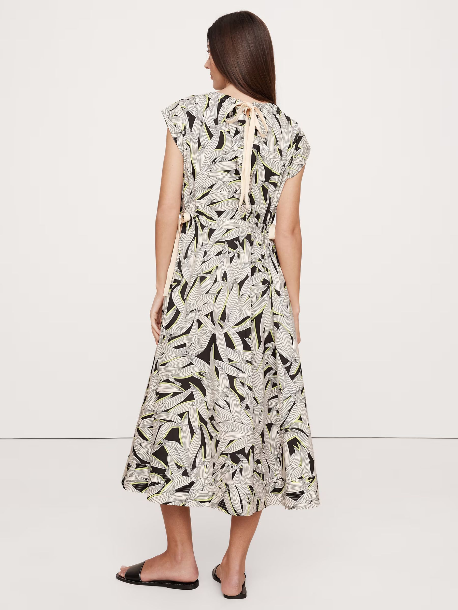 Banana Republic White Oversized Cotton Poplin Tie-Waist Maxi Dress - Image 2 of 6