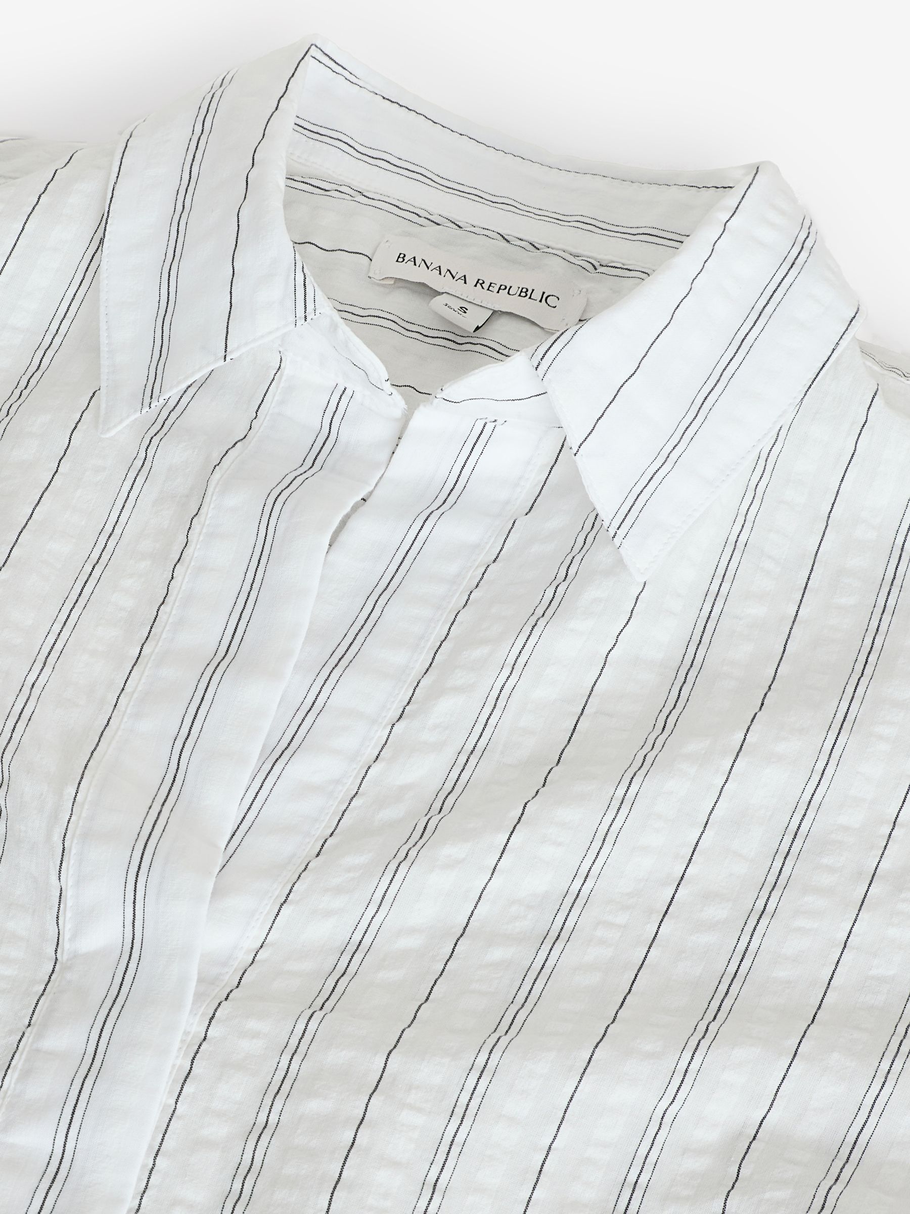 Banana Republic White Stripe The Oversized Popover Top - Image 6 of 7