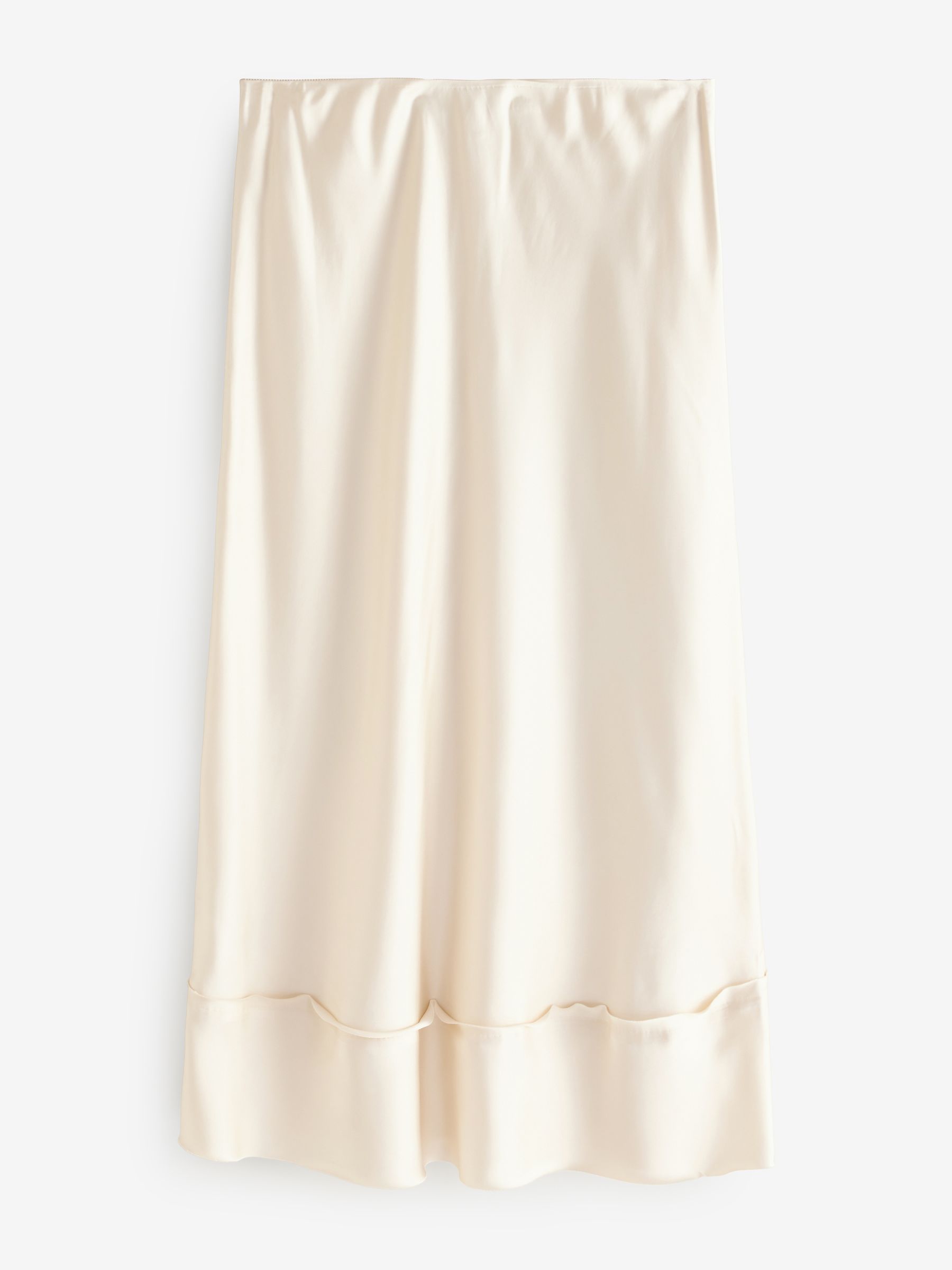 Banana Republic Cream Satin Midi Skirt - Image 2 of 5