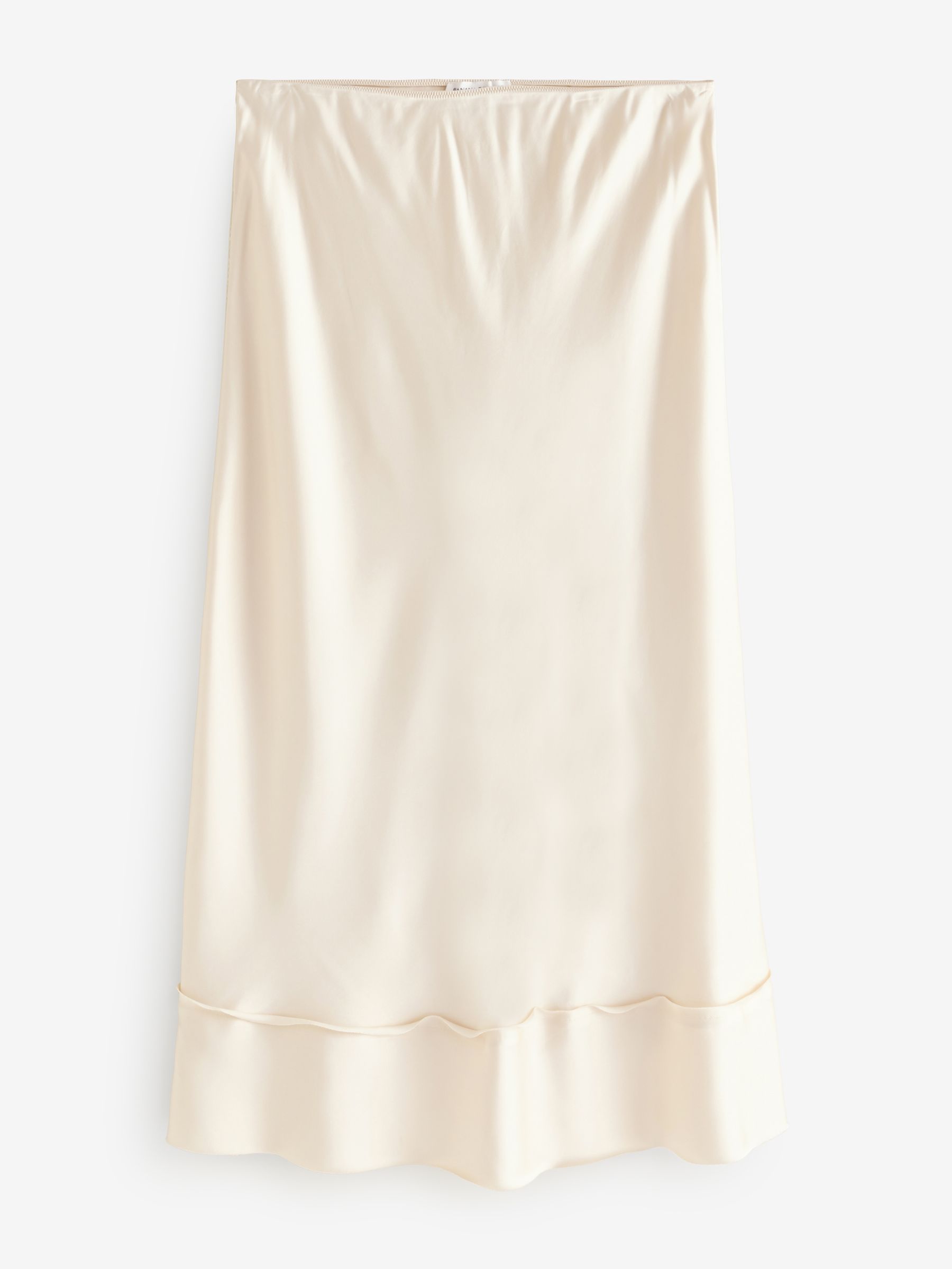 Banana Republic Cream Satin Midi Skirt - Image 3 of 5