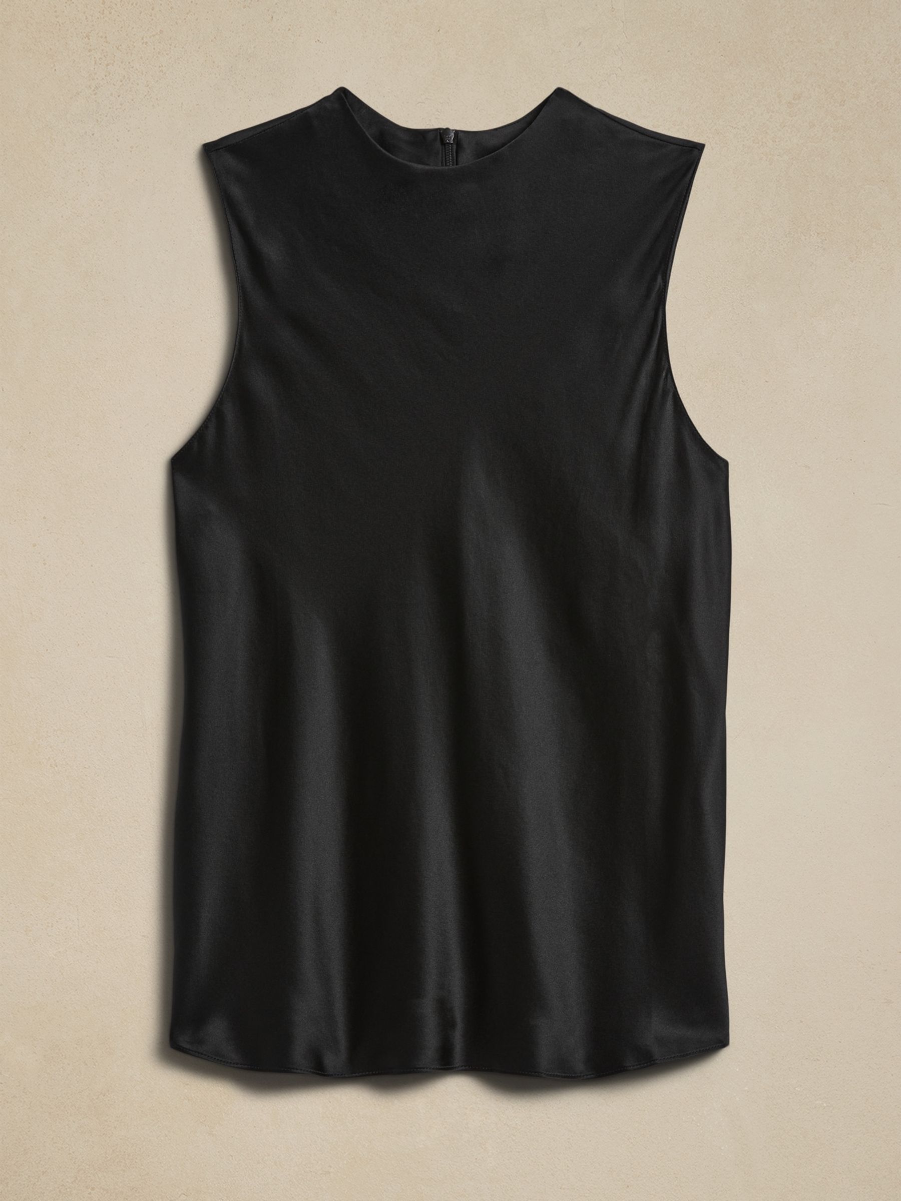 Banana Republic Black Signature 100% Silk Sleeveless Tank Top - Image 2 of 2