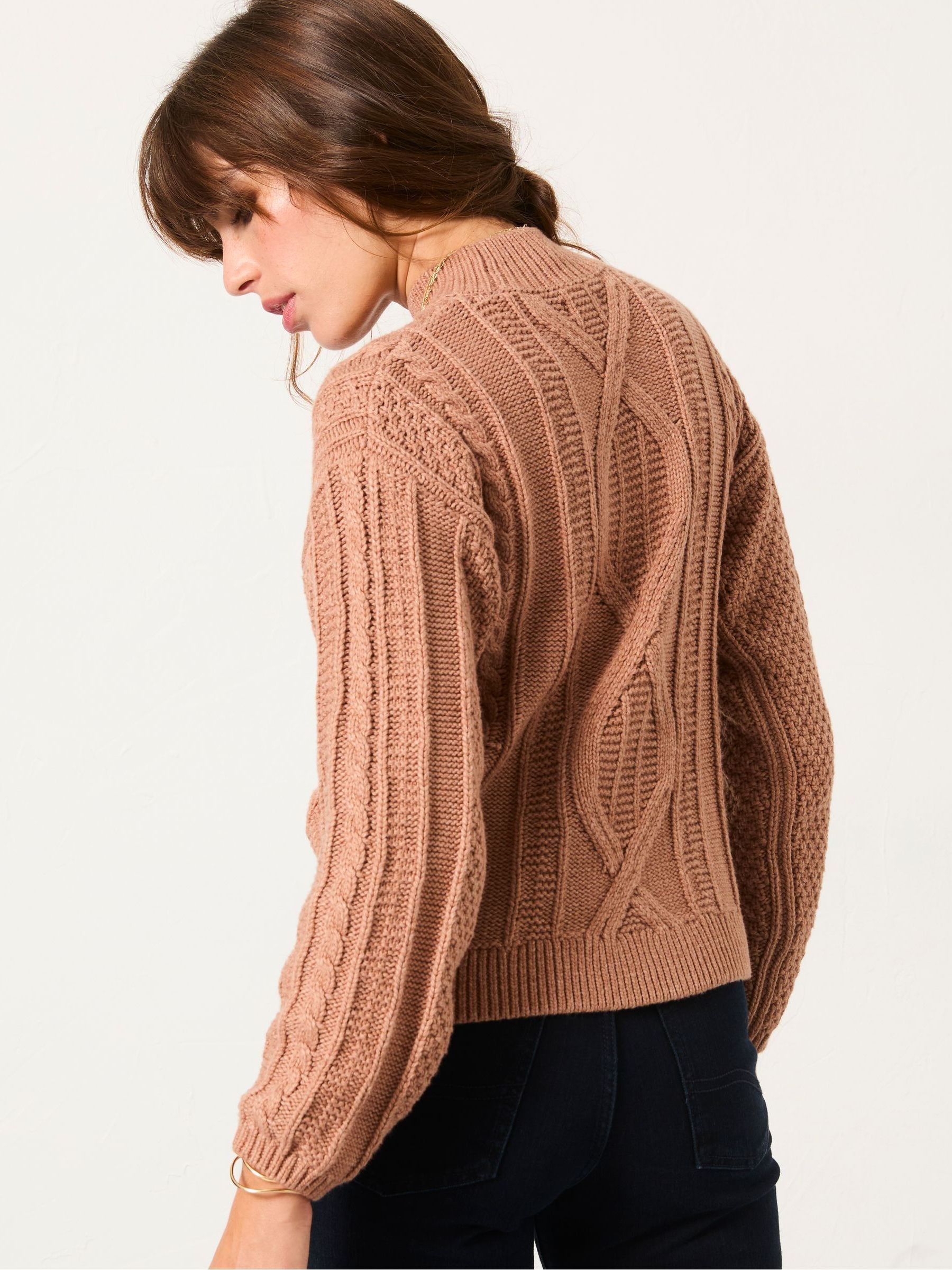 Dark Natural Archive Textile Knitted Cable Jumper - Image 2 of 7