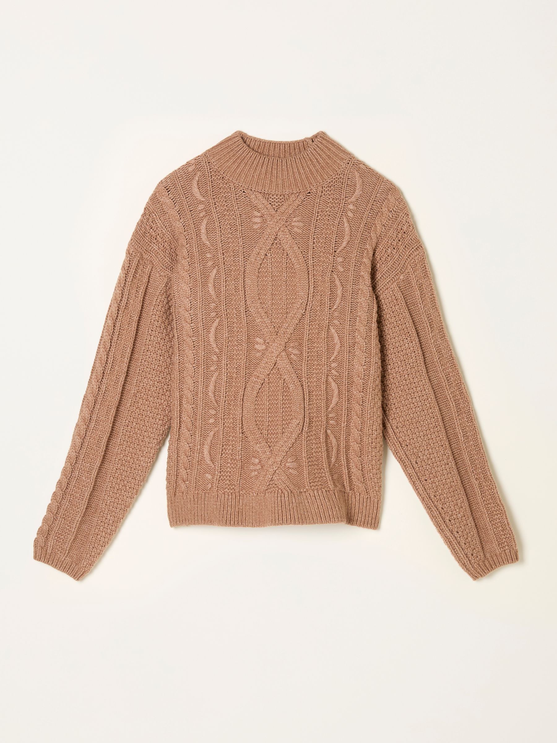 Dark Natural Archive Textile Knitted Cable Jumper - Image 6 of 7