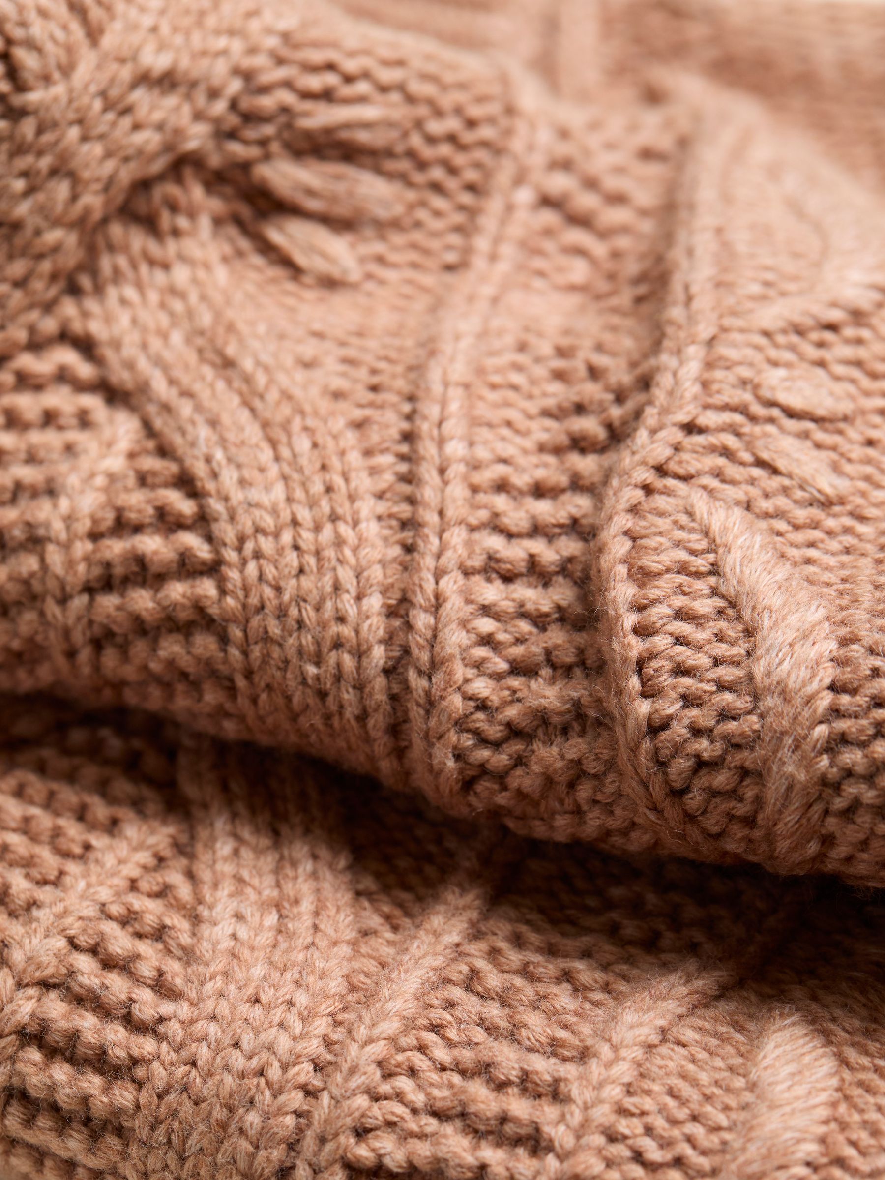 Dark Natural Archive Textile Knitted Cable Jumper - Image 7 of 7