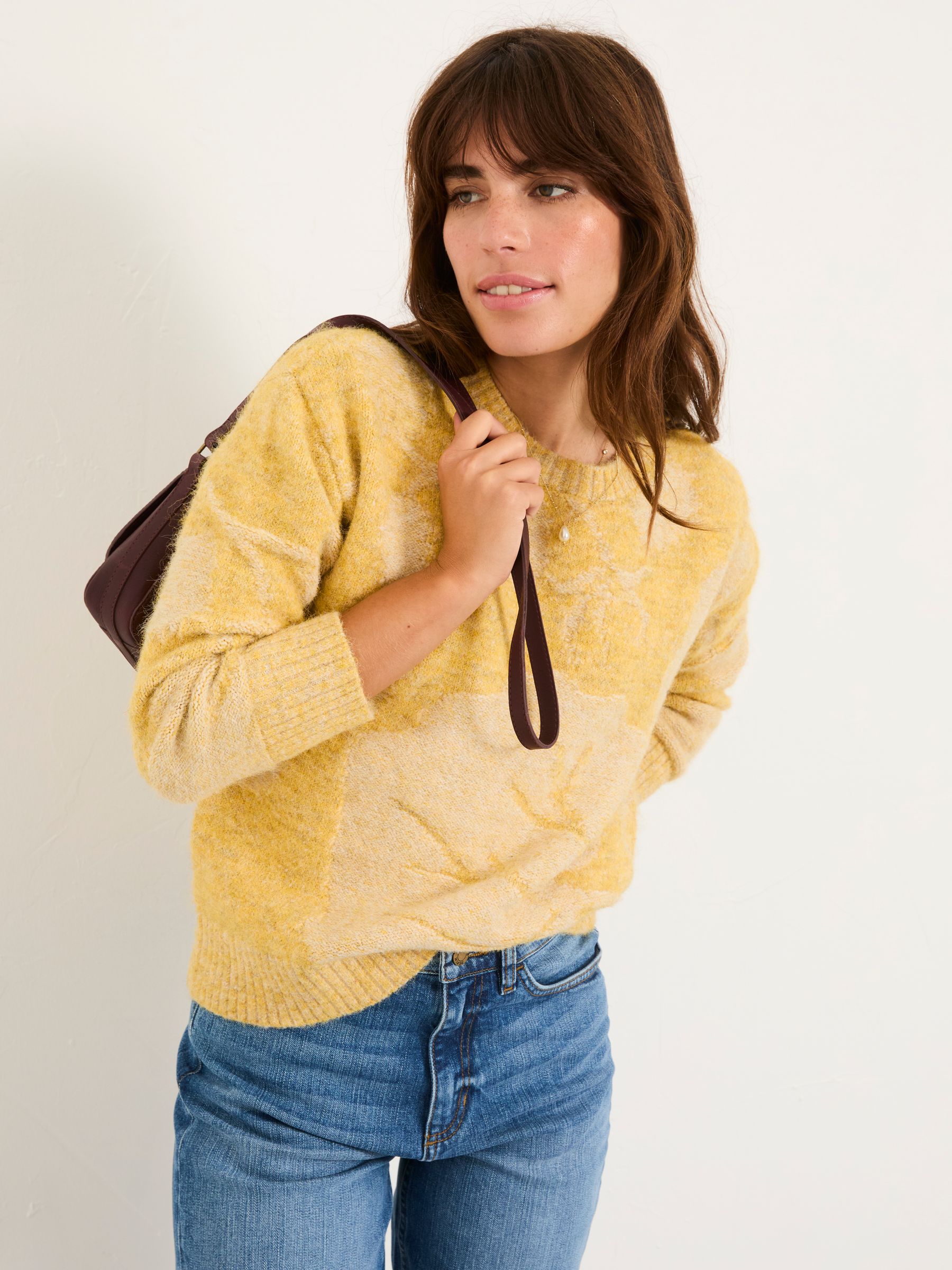 Leaf Knitted Crew Neck Jumper