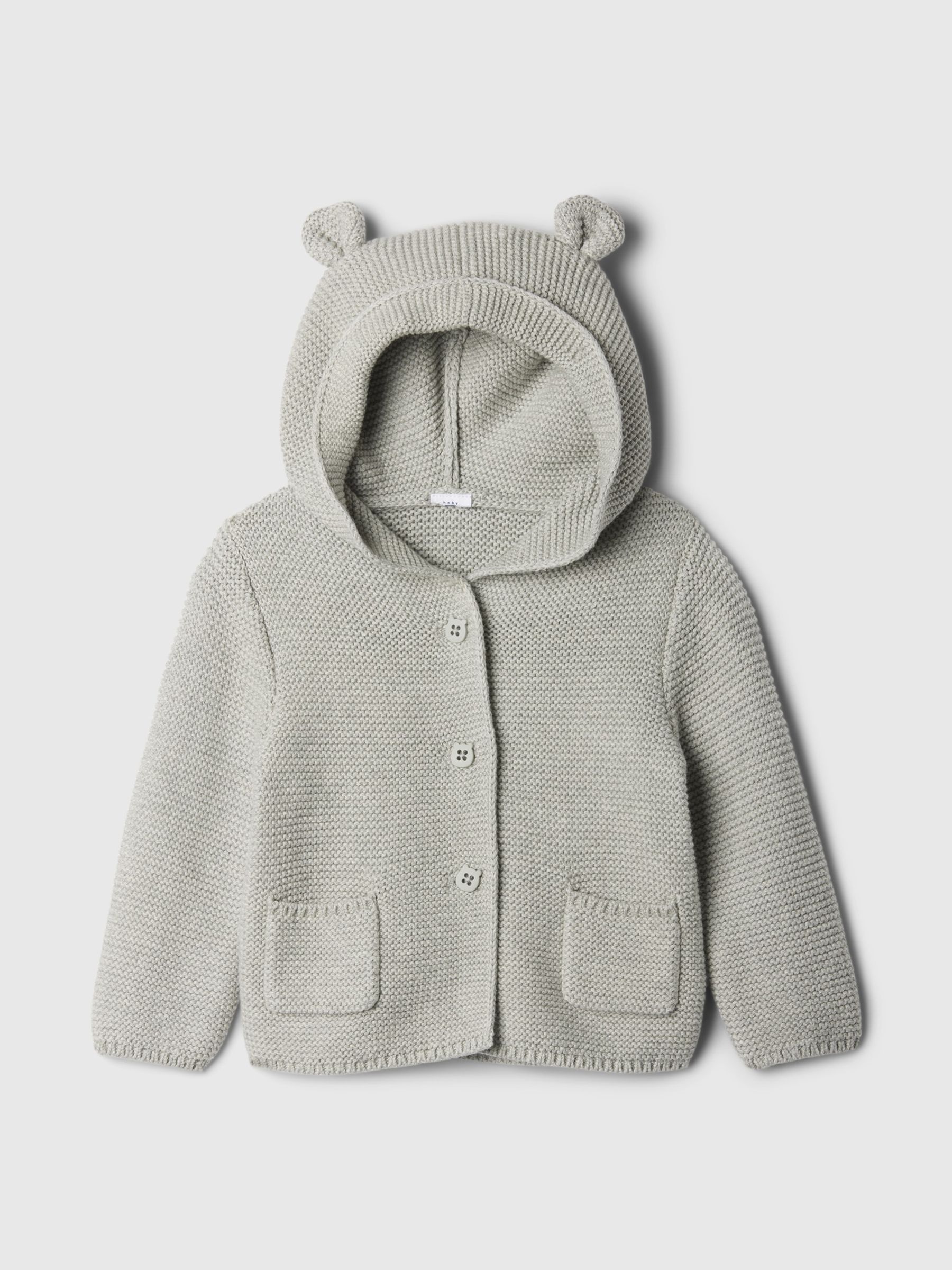 Grey Brannan Bear Soft Cotton Knit Cardigan (Newborn-24mths) - Image 1 of 2