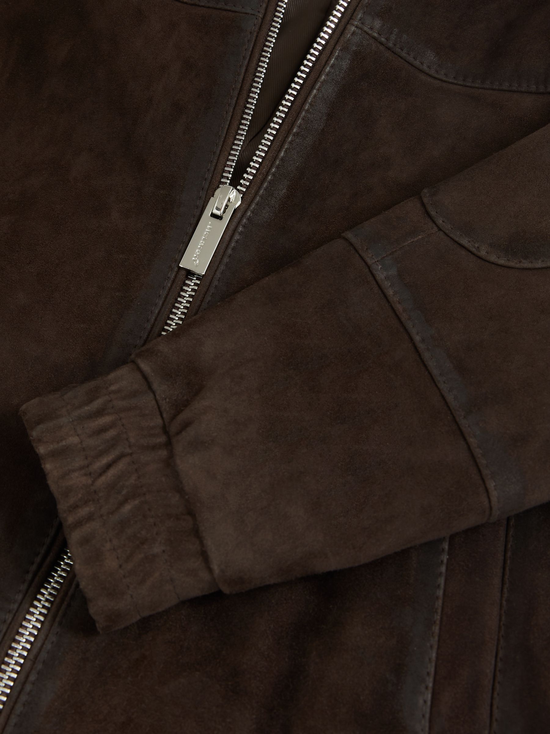 9-13 yrs Unisex Fit McLaren F1 Team Suede Bomber Jacket in Distressed Brown - Image 7 of 7