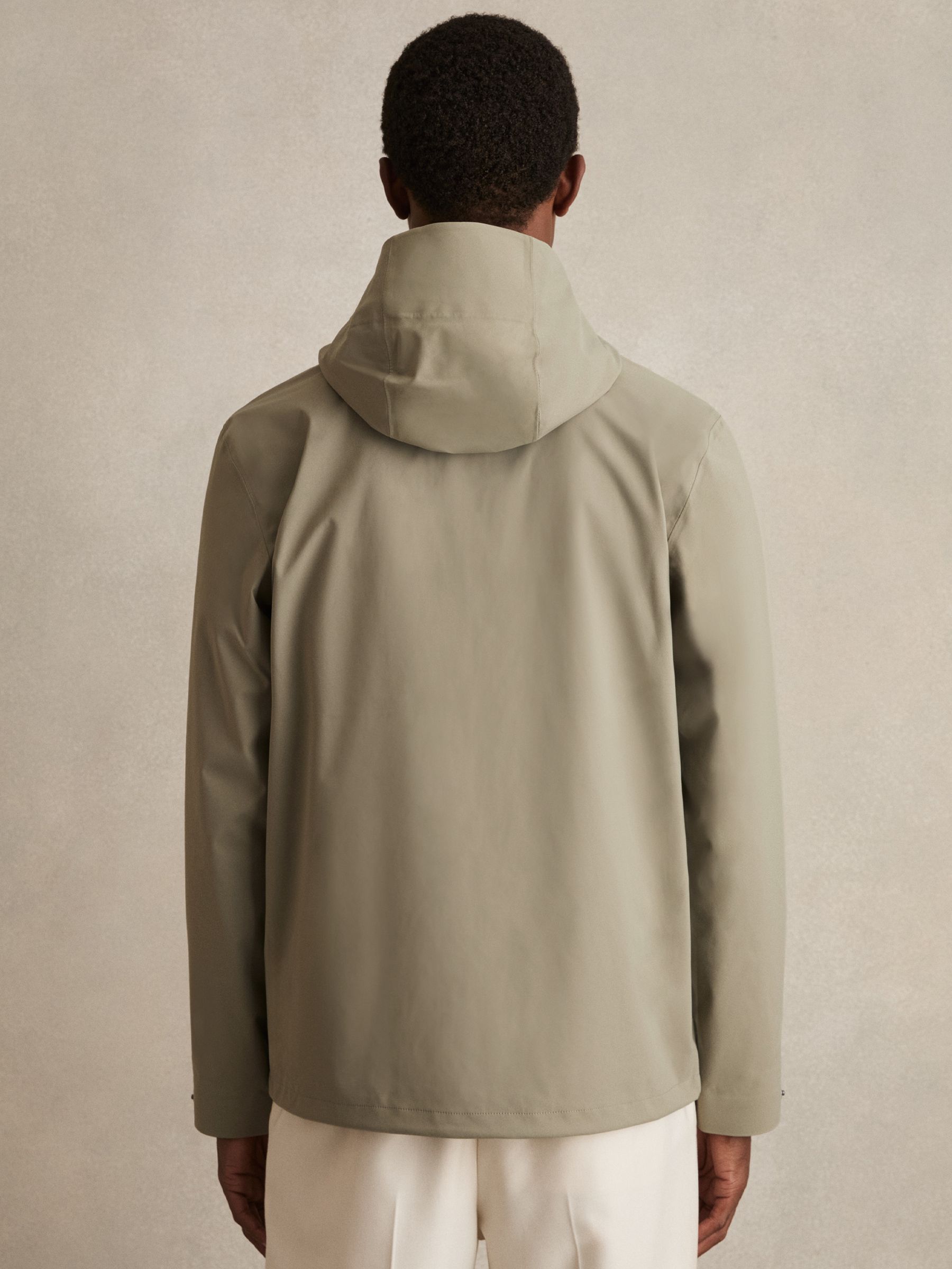 Rains Hardshell Cargo Jacket in Drift Green - Image 5 of 8