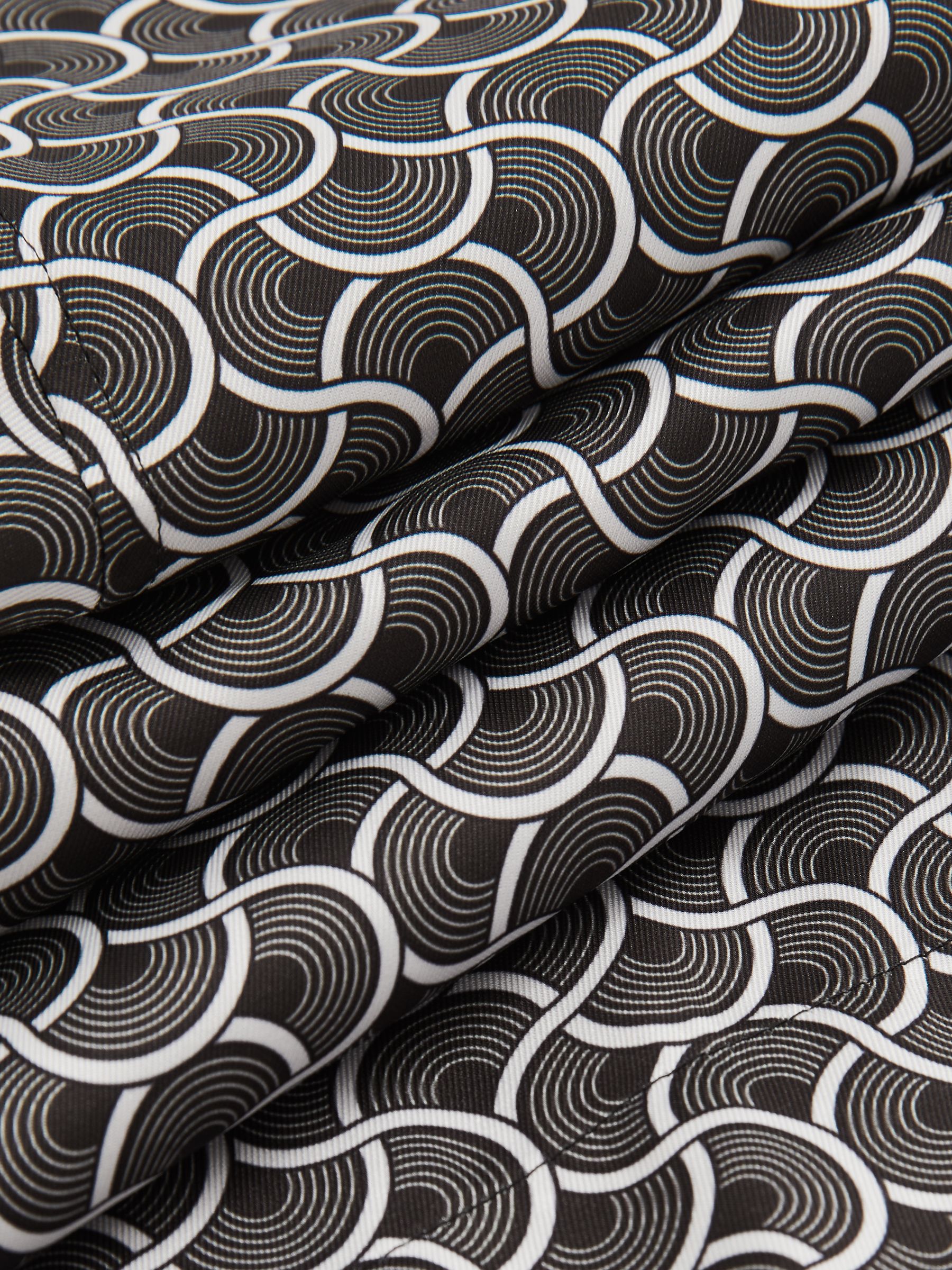 Geometric Wave Print Cuban Shirt in Black/White - Image 6 of 6