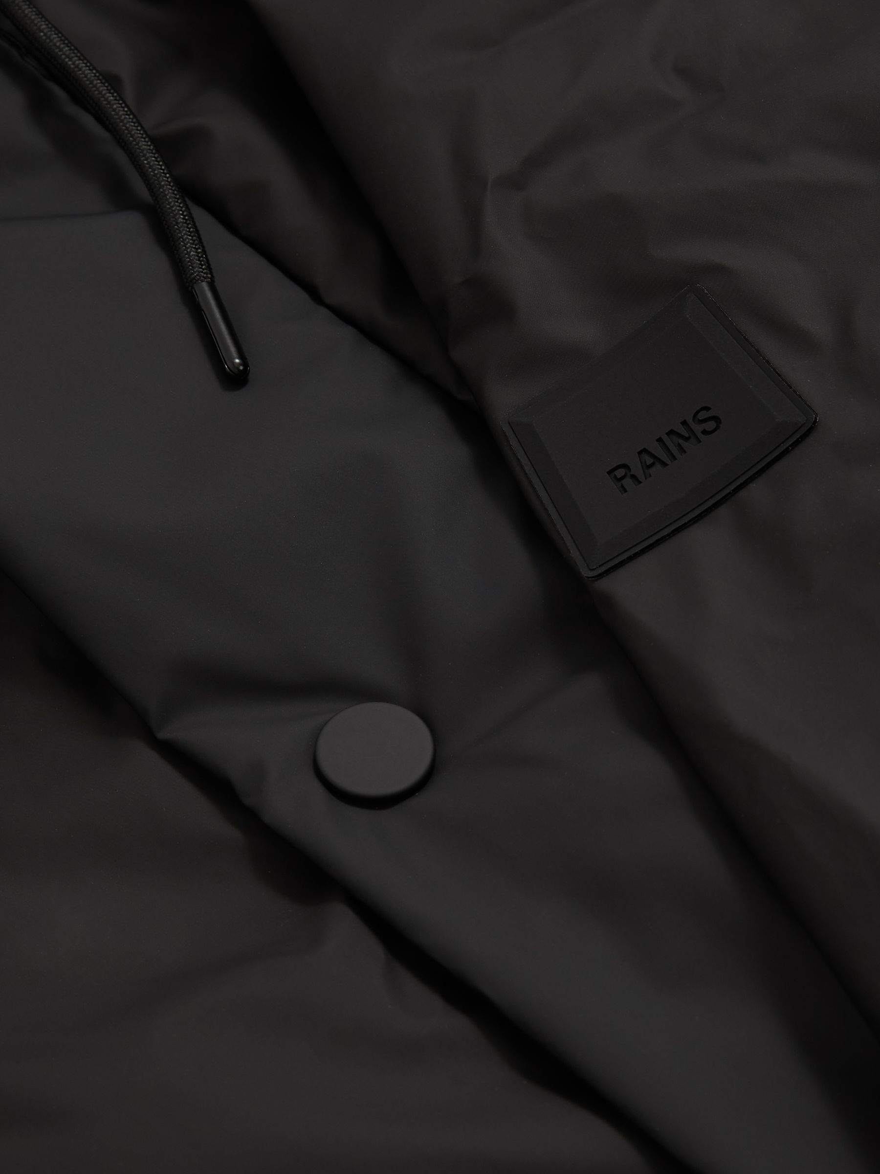 Rains Long Insulated Cargo Jacket in Black - Image 5 of 5