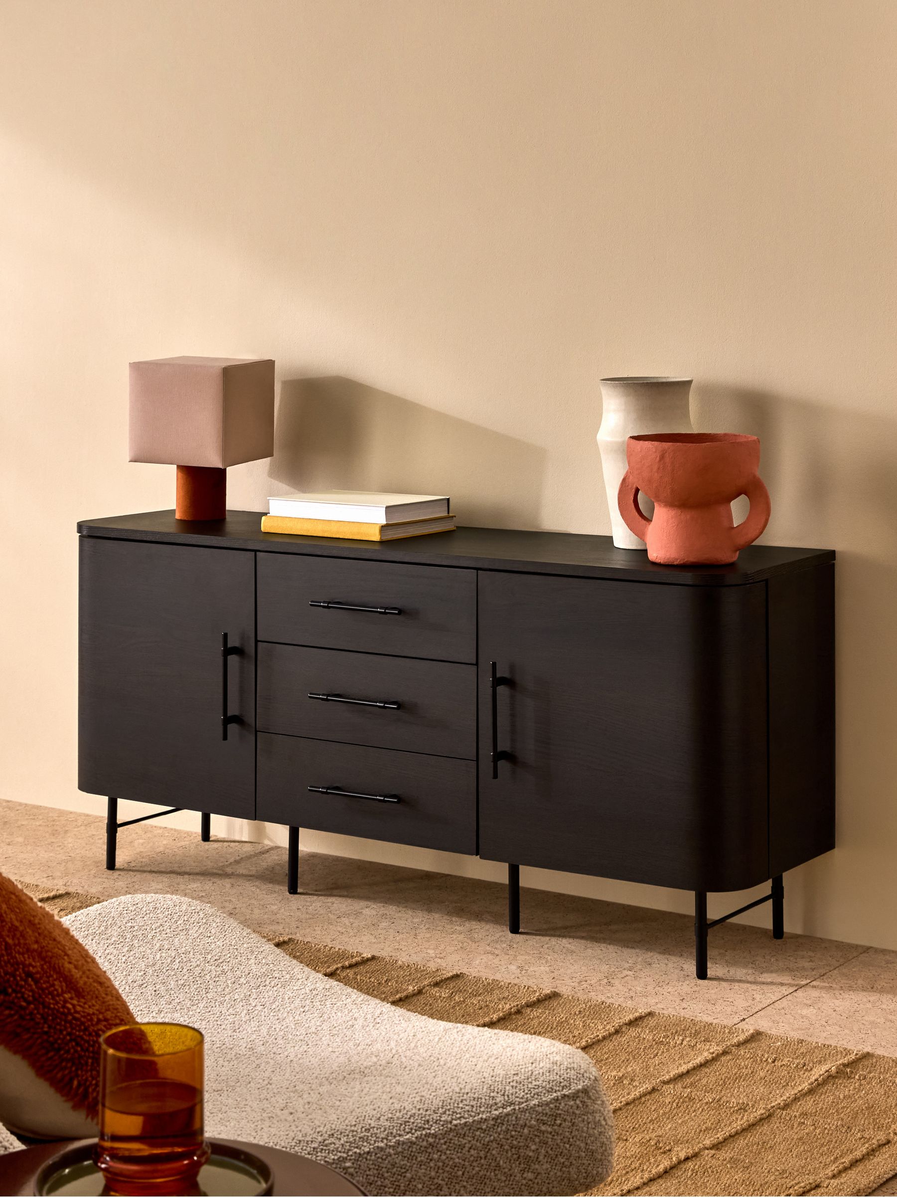 Zeke Large Sideboard in Dark Oak Effect - Image 1 of 5