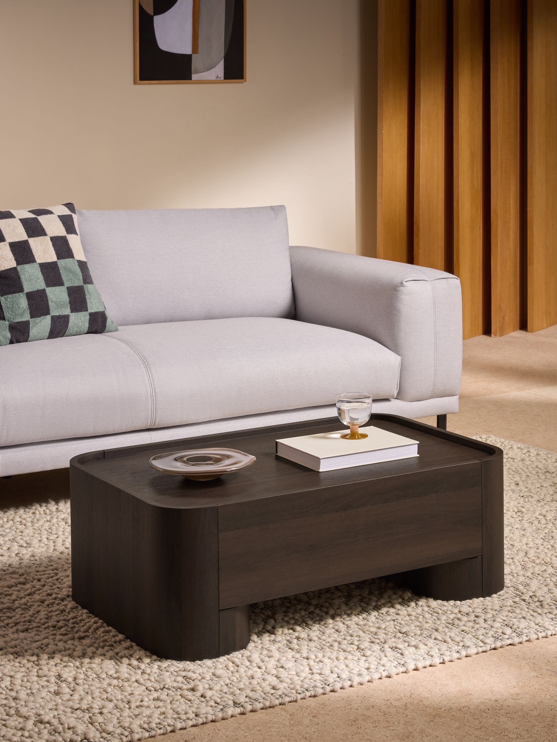 Kain Storage Coffee Table in Dark Wood Effect - Image 1 of 5