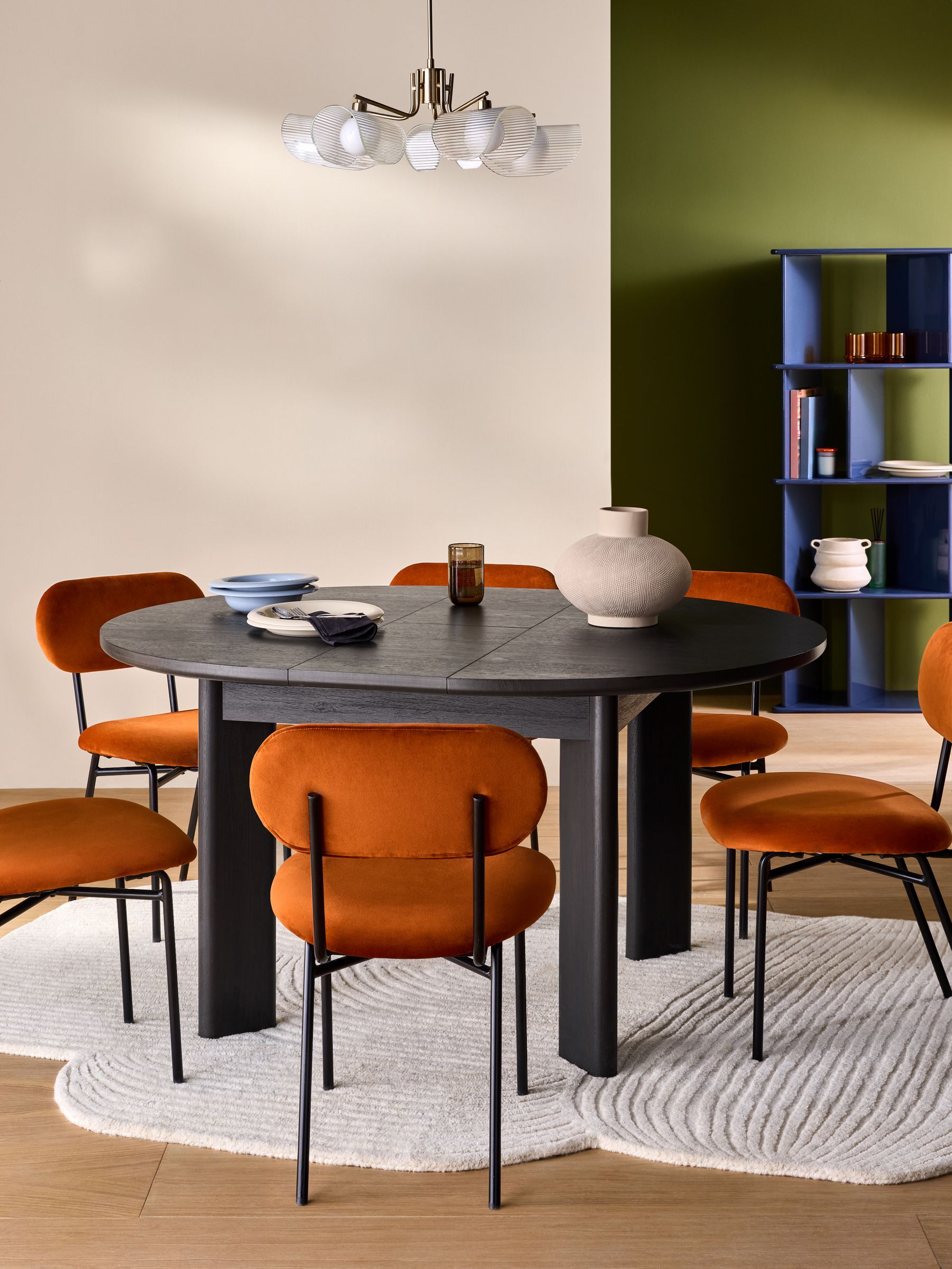 Zeke 4 to 6 Seater Extending Rectangular Seater Dining Table in Dark Oak Effect - Image 2 of 7