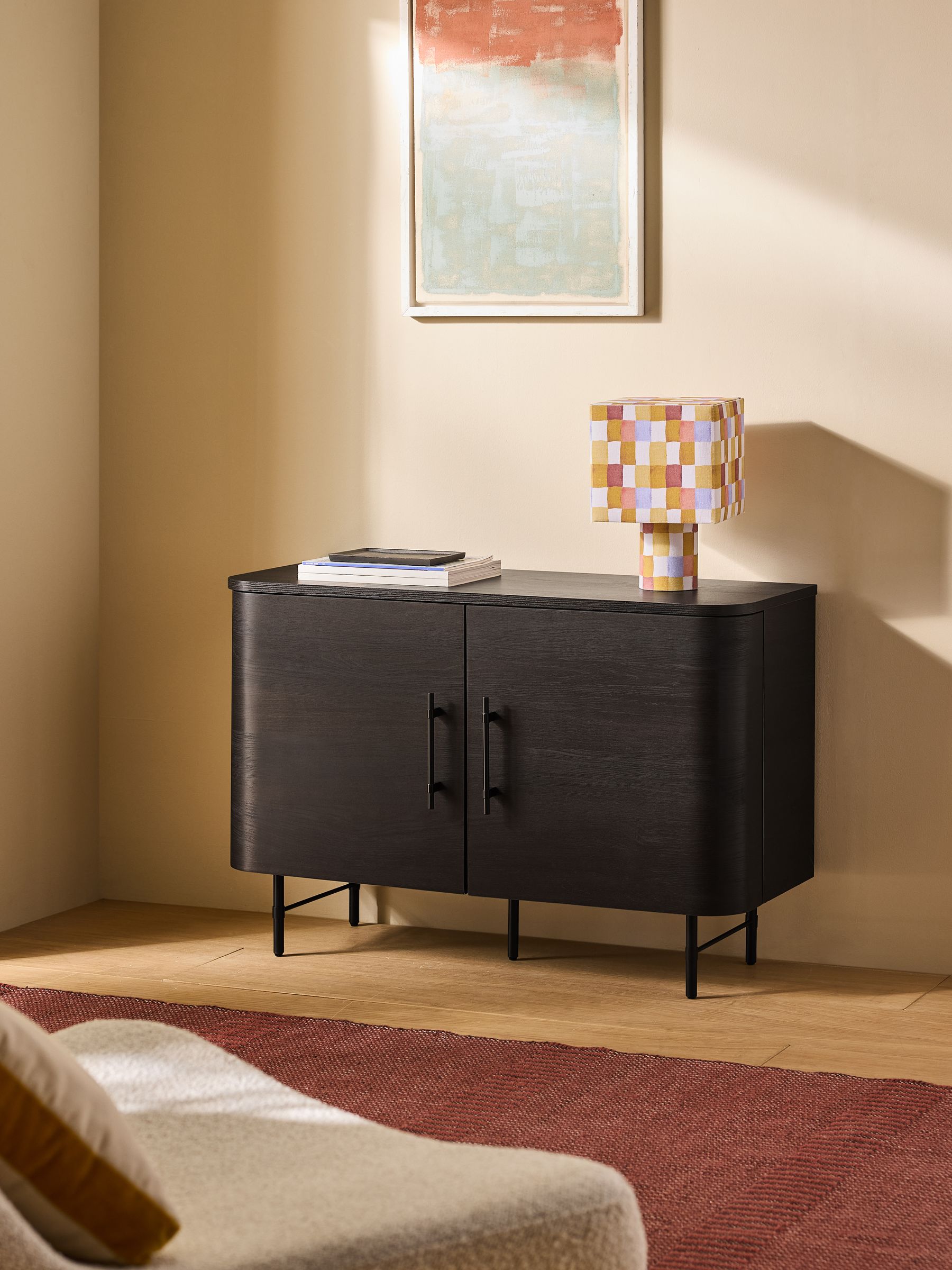 Zeke Small Sideboard in Dark Oak Effect - Image 1 of 6 Zeke Small Sideboard in Dark Oak Effect - Image 1 of 6