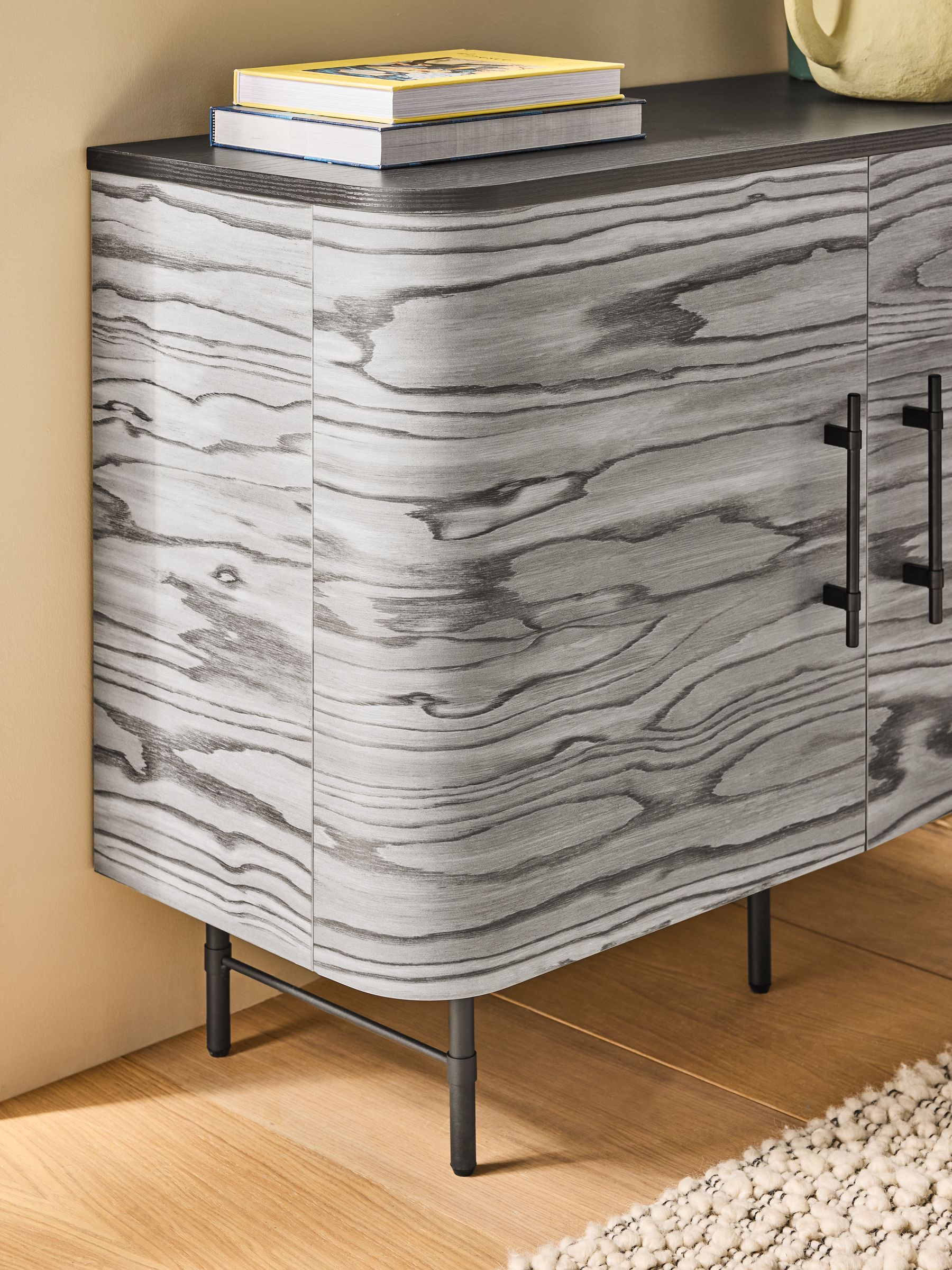 Zeke Small Sideboard in Grey Pine Effect - Image 2 of 3 Zeke Small Sideboard in Grey Pine Effect - Image 2 of 3