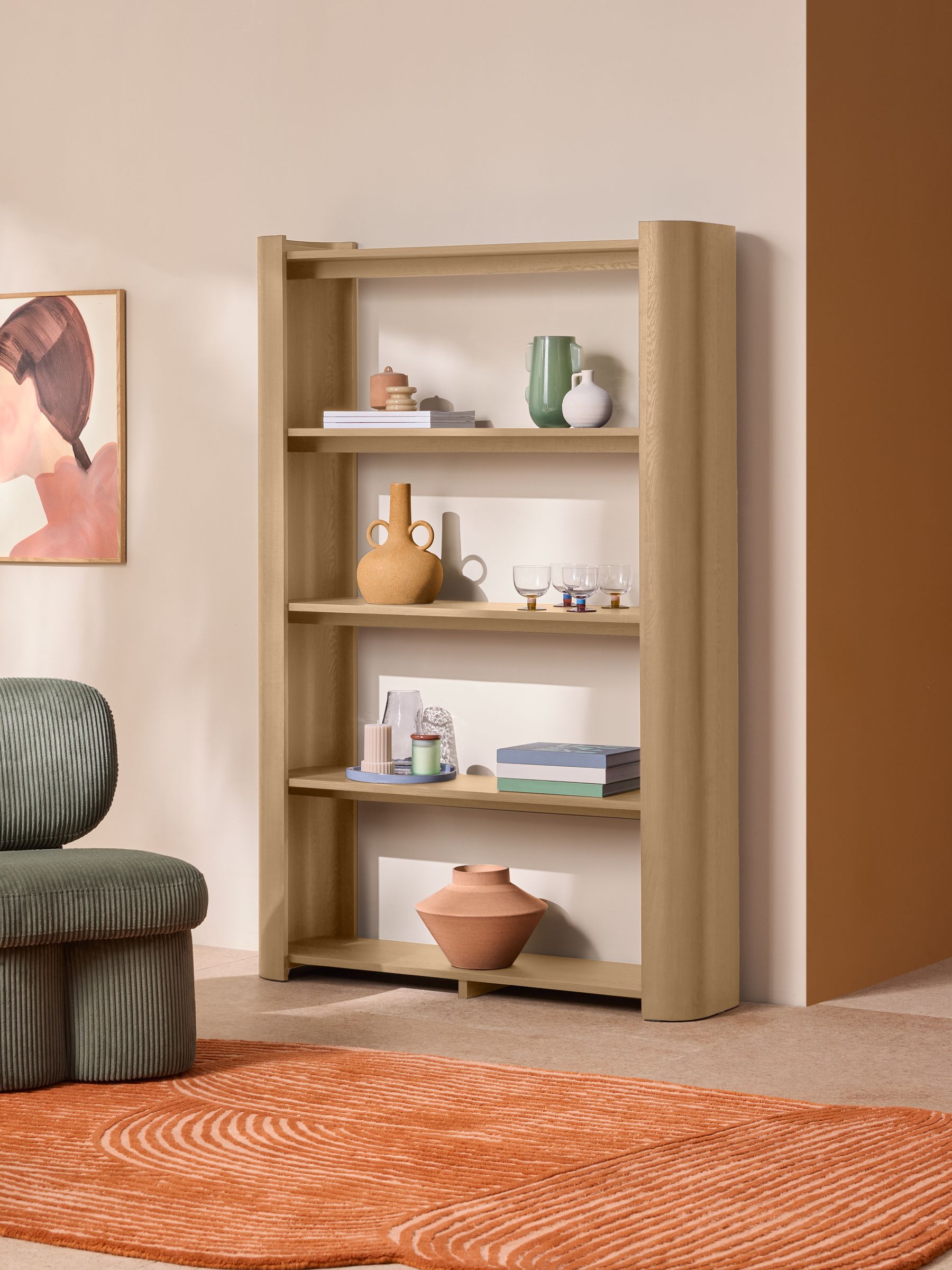 Kain Shelving Unit in Light Oak Effect - Image 1 of 3 Kain Shelving Unit in Light Oak Effect - Image 1 of 3