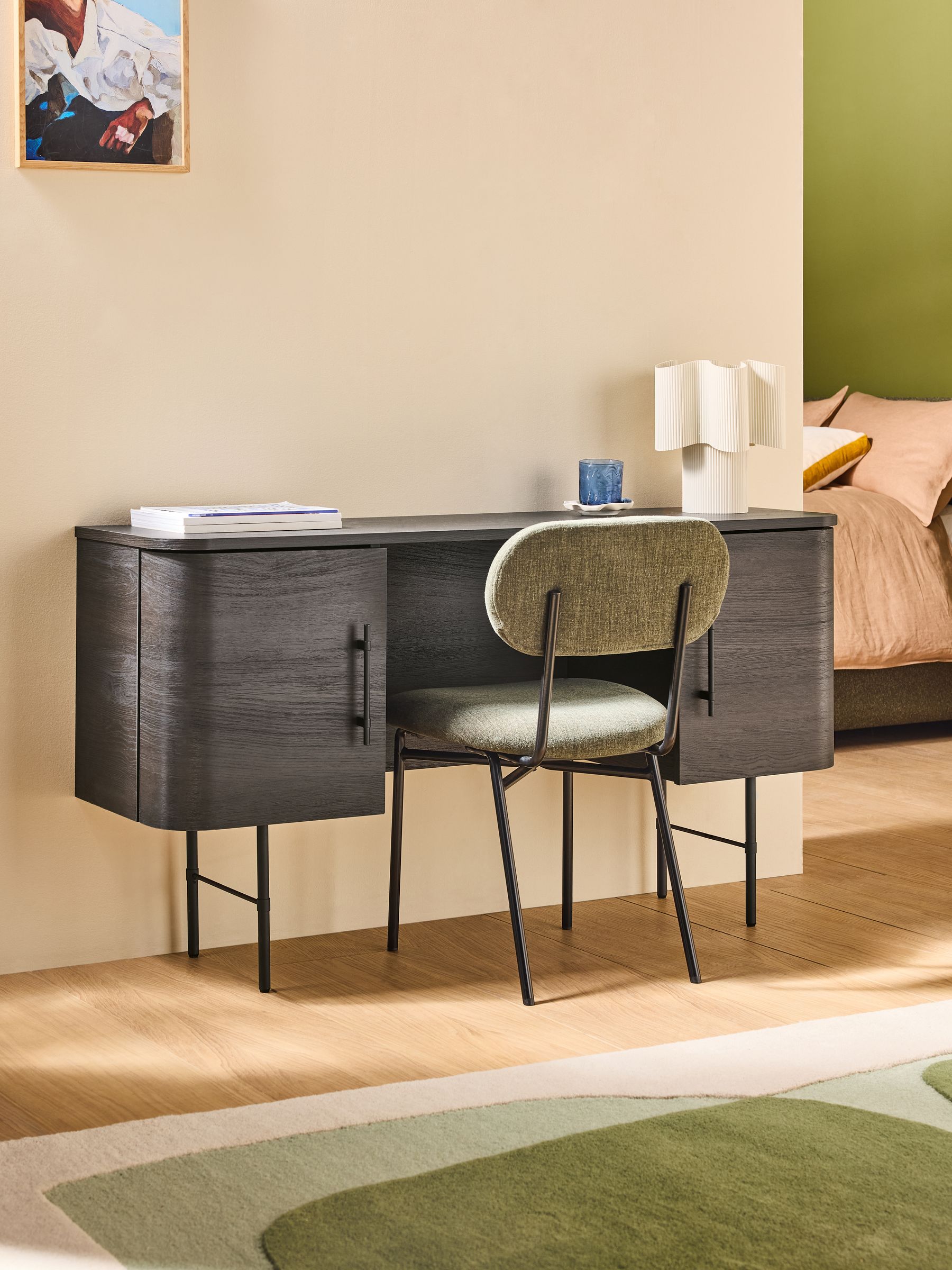 Zeke Storage Desk in Dark Oak Effect - Image 1 of 4