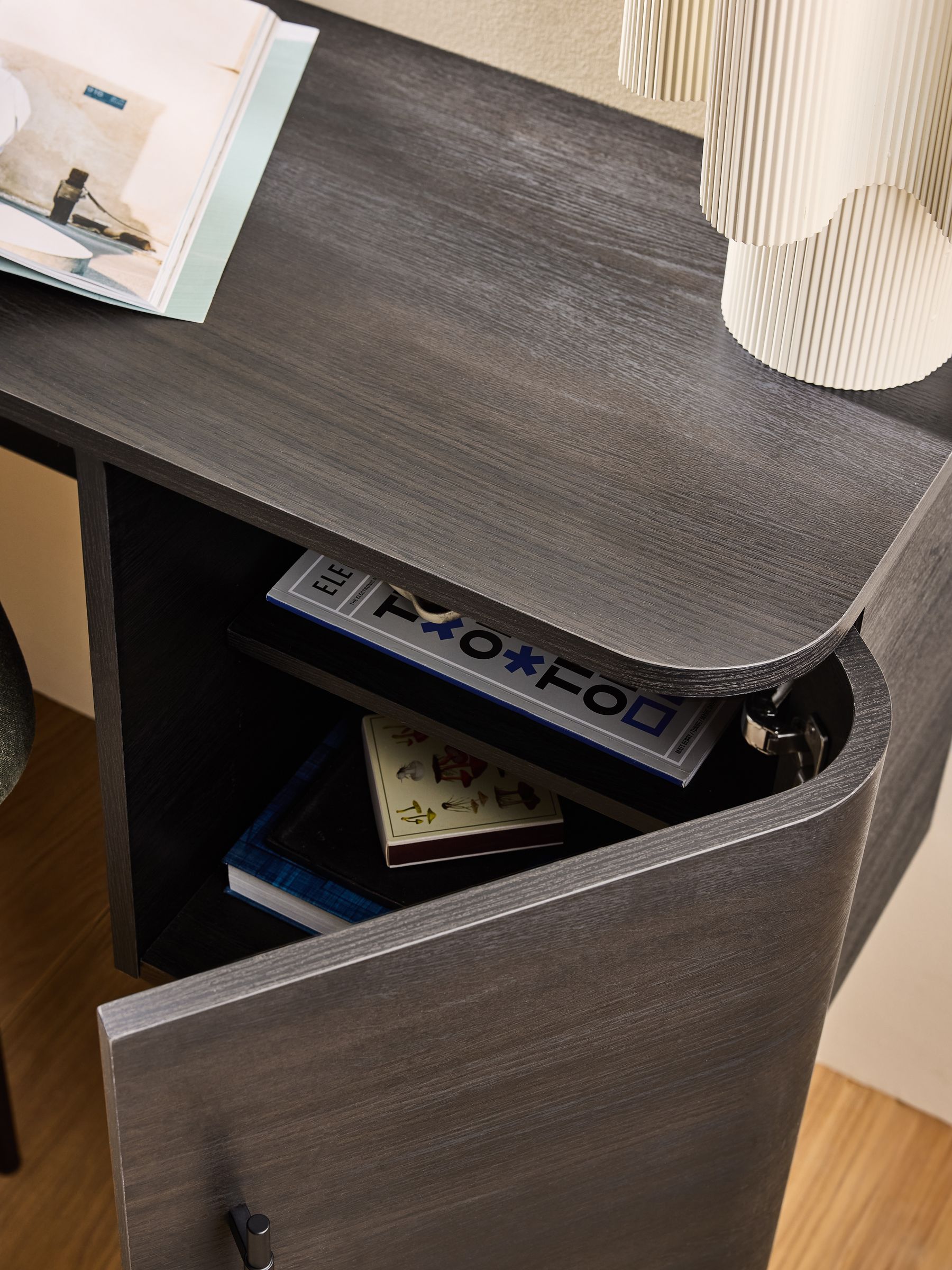 Zeke Storage Desk in Dark Oak Effect - Image 2 of 4