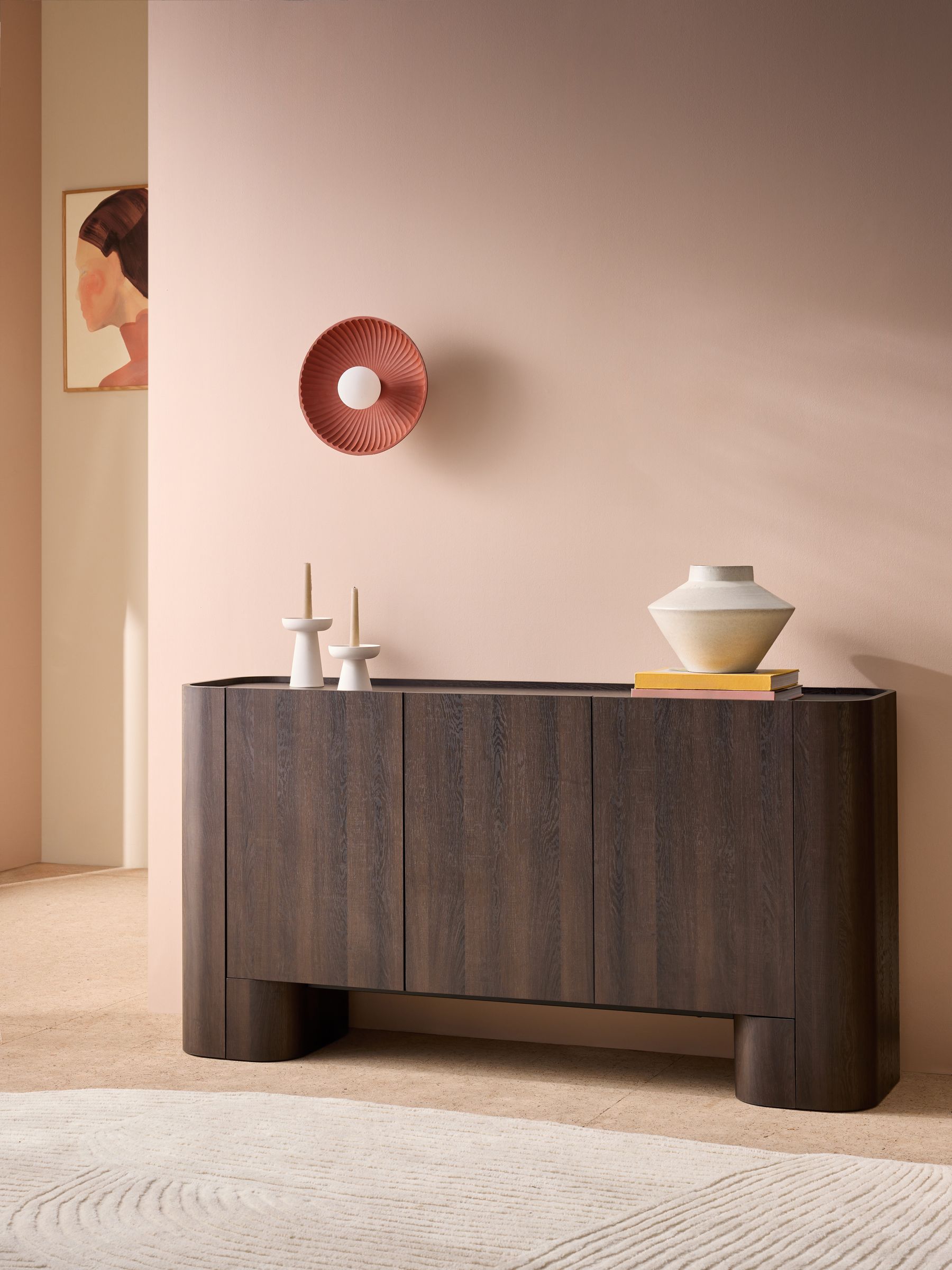 Kain Large Large Sideboard in Dark Wood Effect - Image 1 of 5