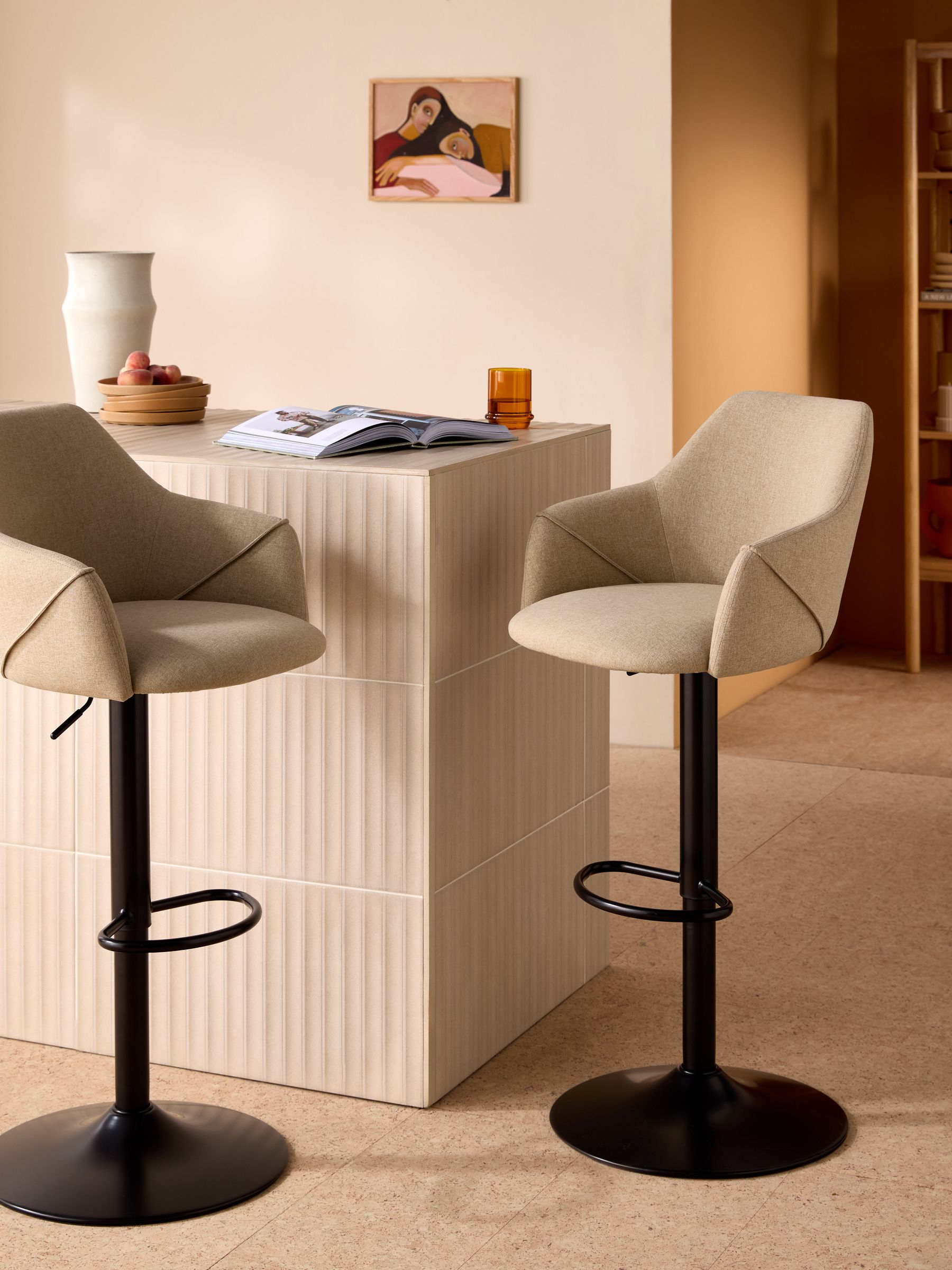 Lule Bar Stool in Ecru Marl - Image 1 of 7