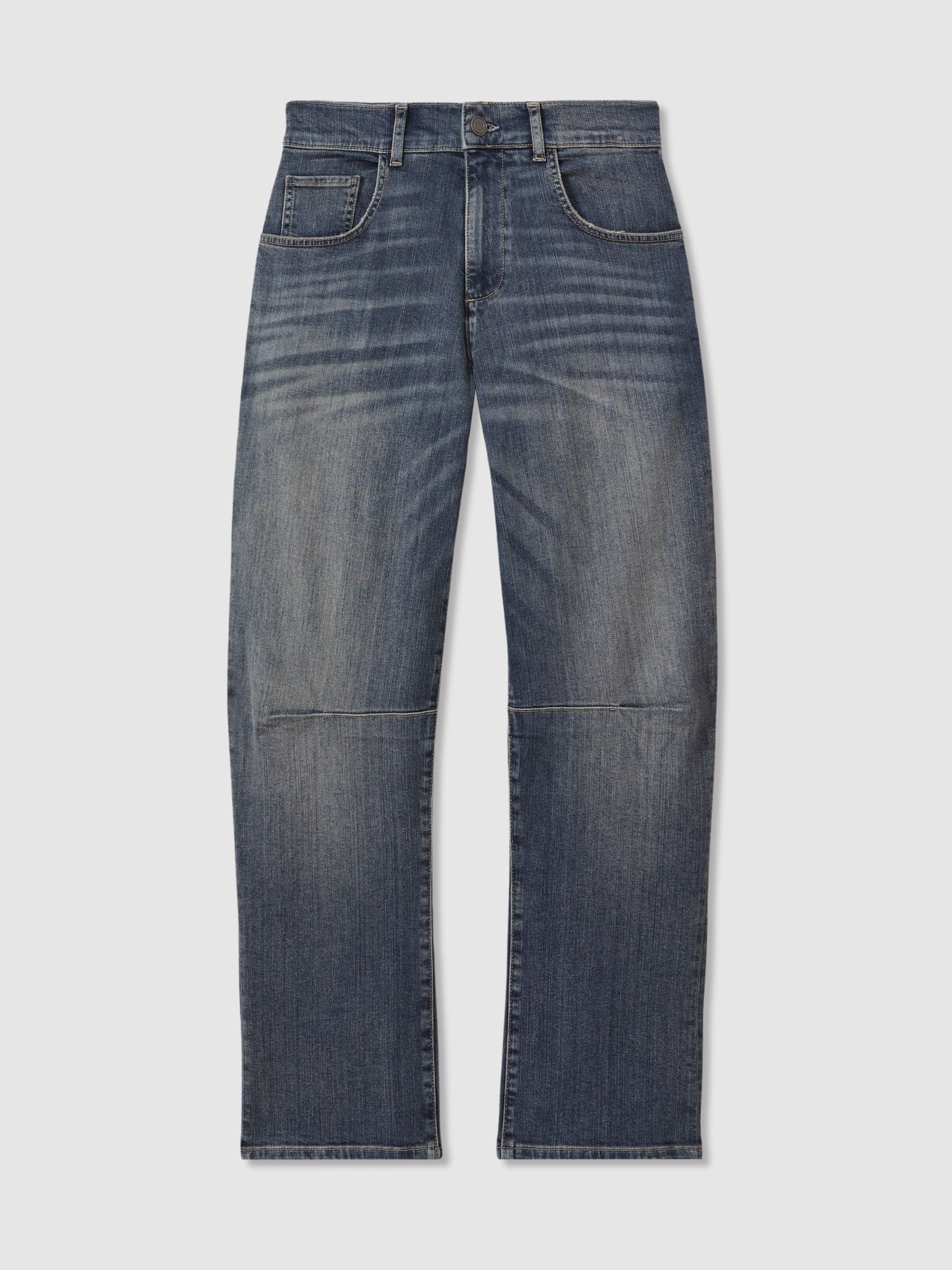 Petite Barrel-Leg Dart Jeans in Mid Blue - Image 2 of 8