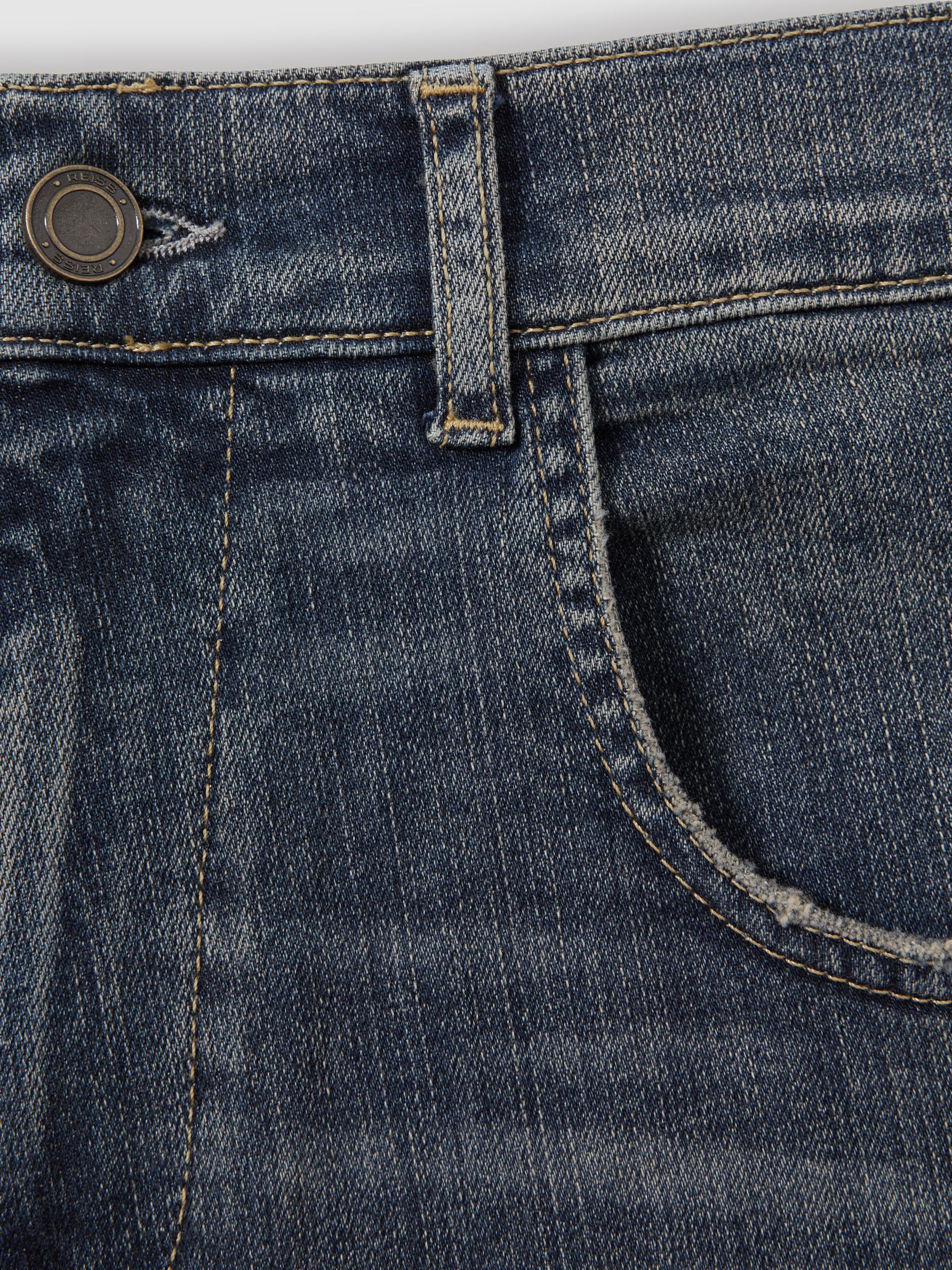 Petite Barrel-Leg Dart Jeans in Mid Blue - Image 6 of 8