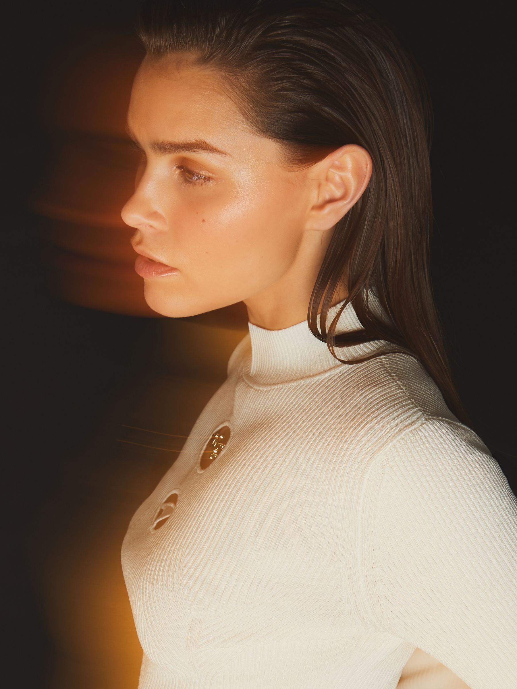 McLaren F1 Team Cut-Out Knit Crop Top in White - Image 3 of 7