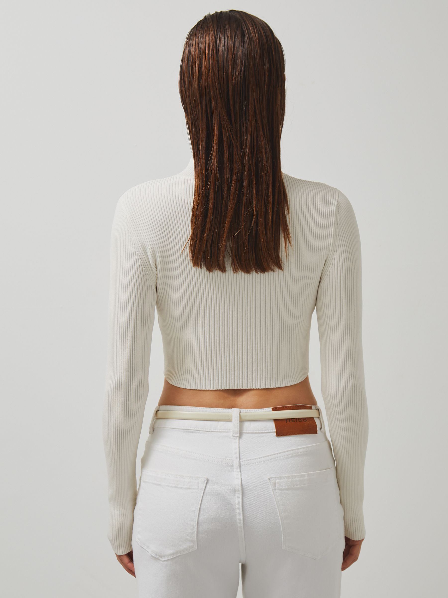McLaren F1 Team Cut-Out Knit Crop Top in White - Image 5 of 7
