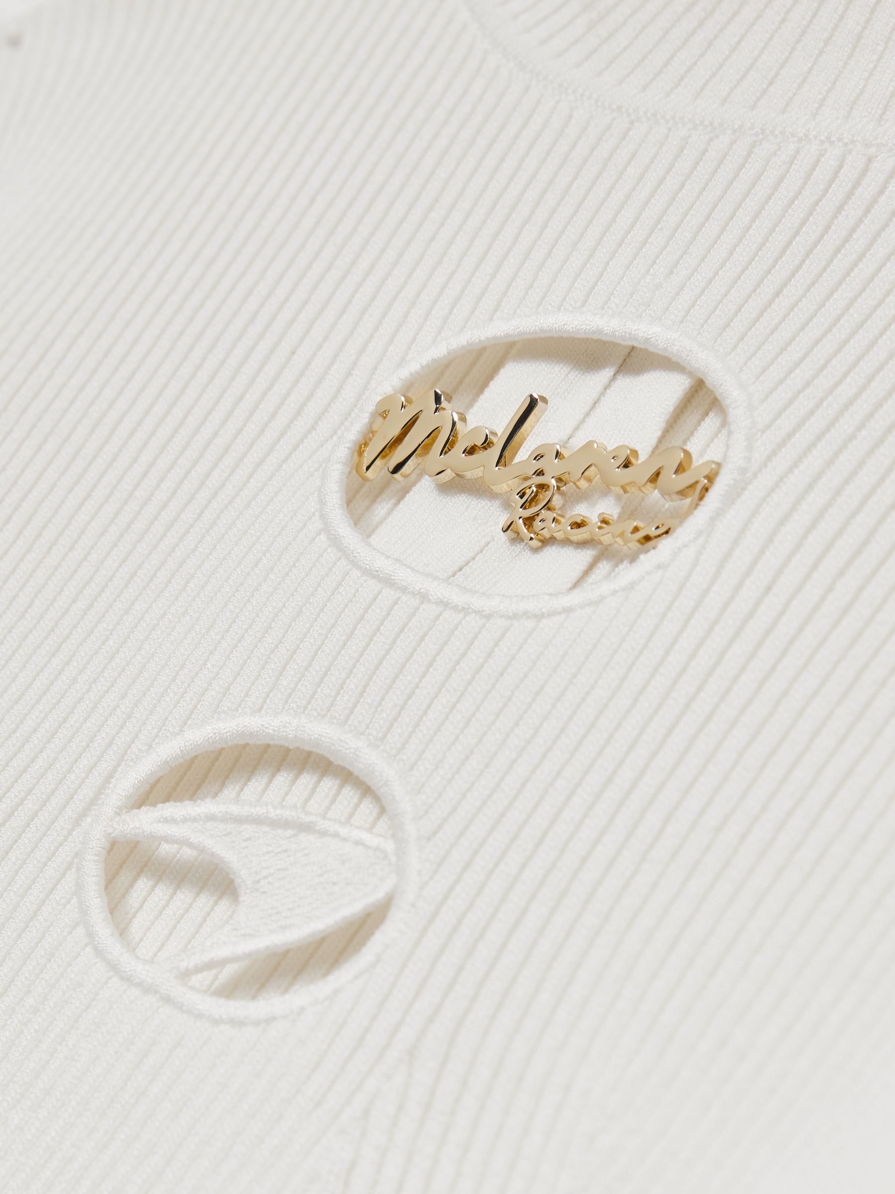 McLaren F1 Team Cut-Out Knit Crop Top in White - Image 6 of 7