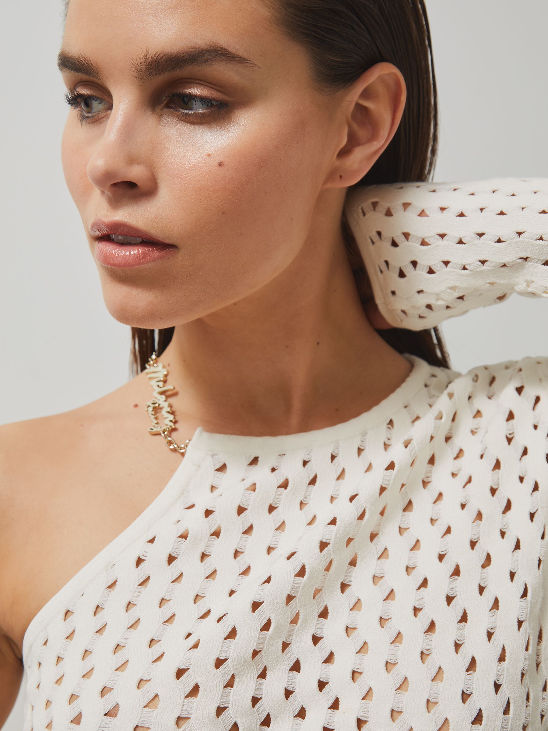 McLaren F1 Team One-Sleeve Crop Top in White - Image 3 of 7