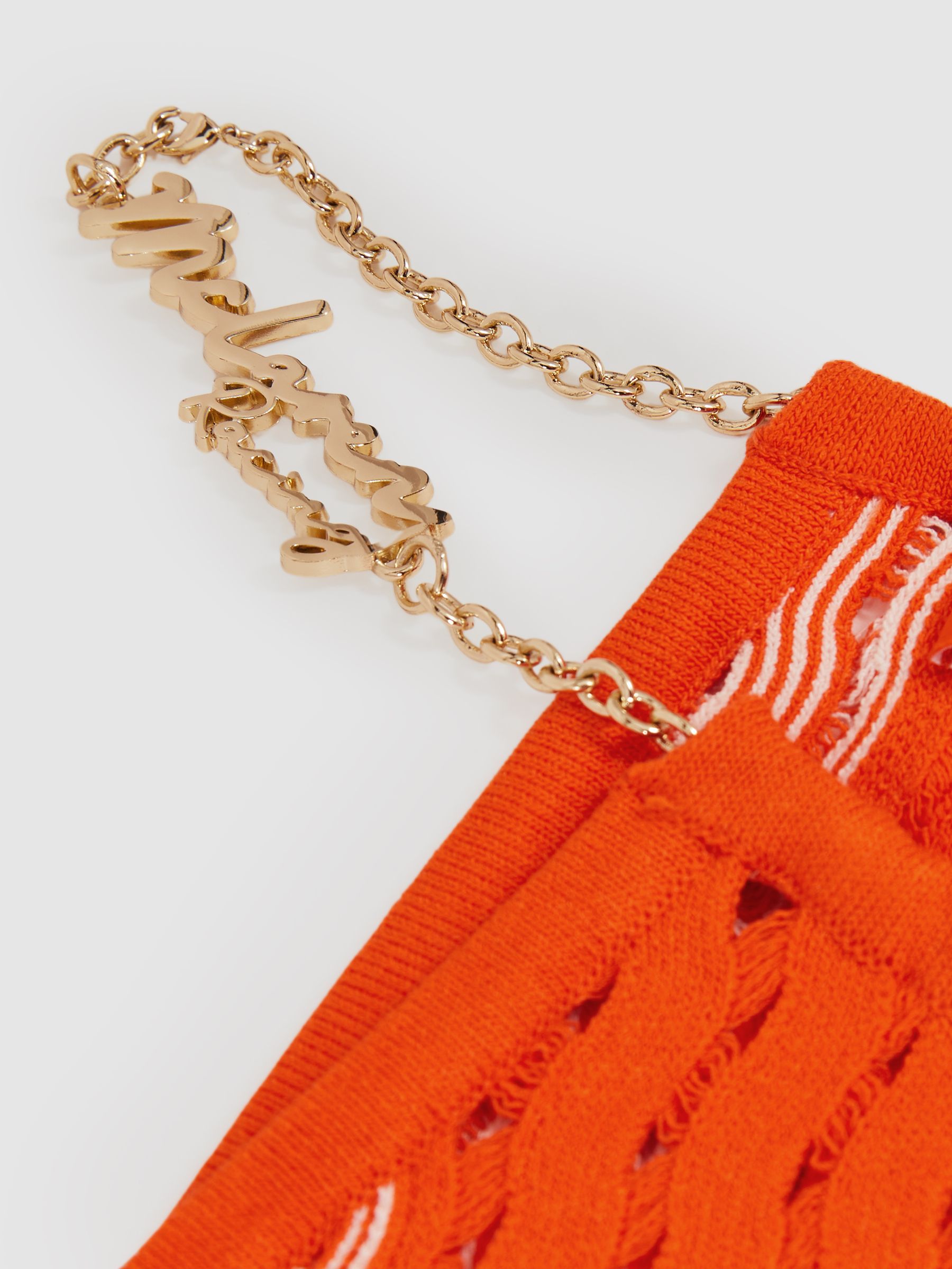 McLaren F1 Team One-Sleeve Knit Dress in Papaya Orange - Image 6 of 7