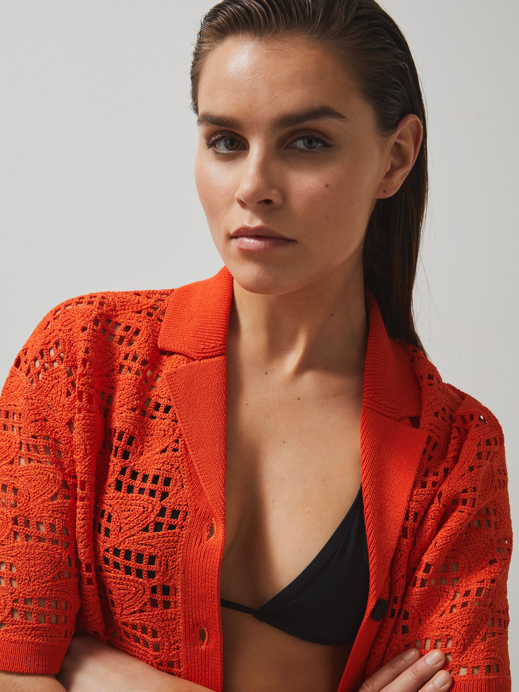 McLaren F1 Team Speedmark Crochet Shirt in Papaya - Image 3 of 7