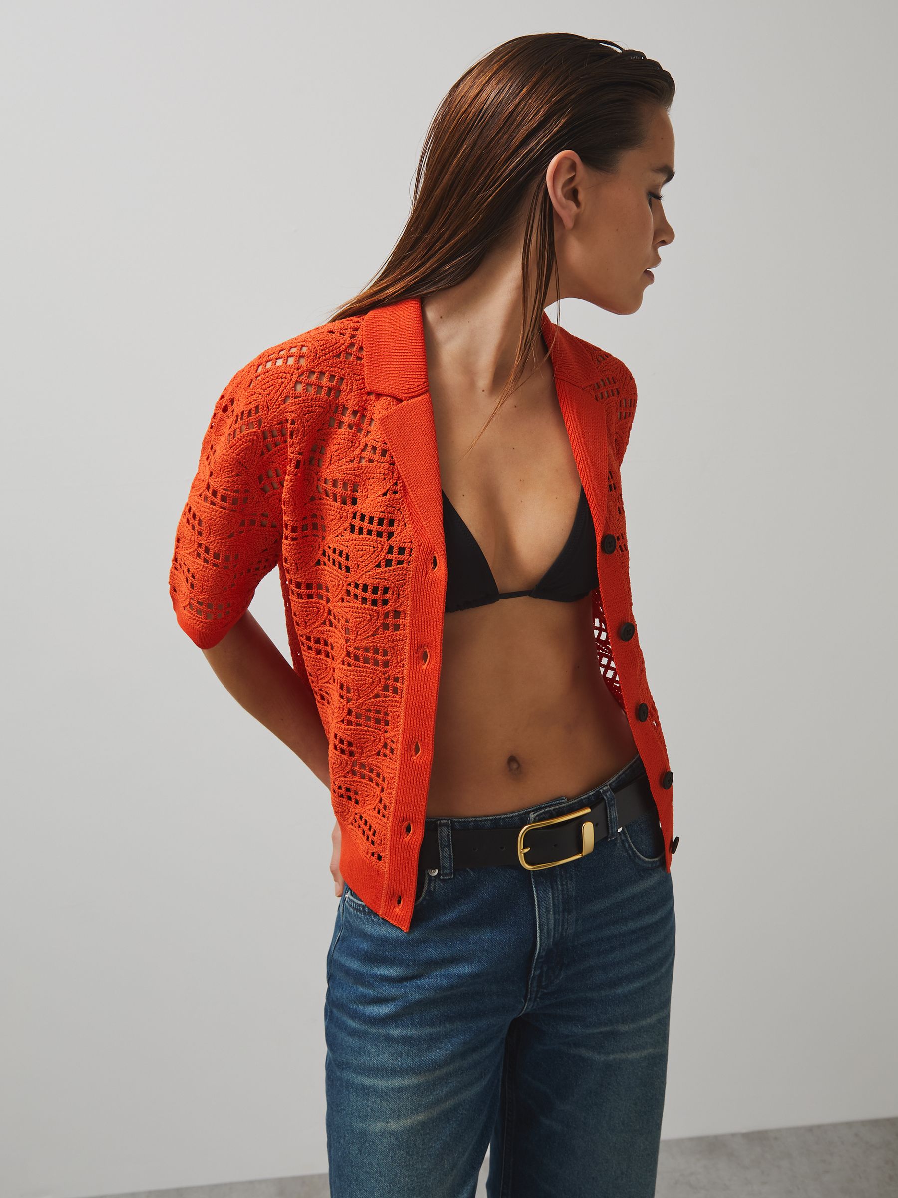 McLaren F1 Team Speedmark Crochet Shirt in Papaya - Image 4 of 7