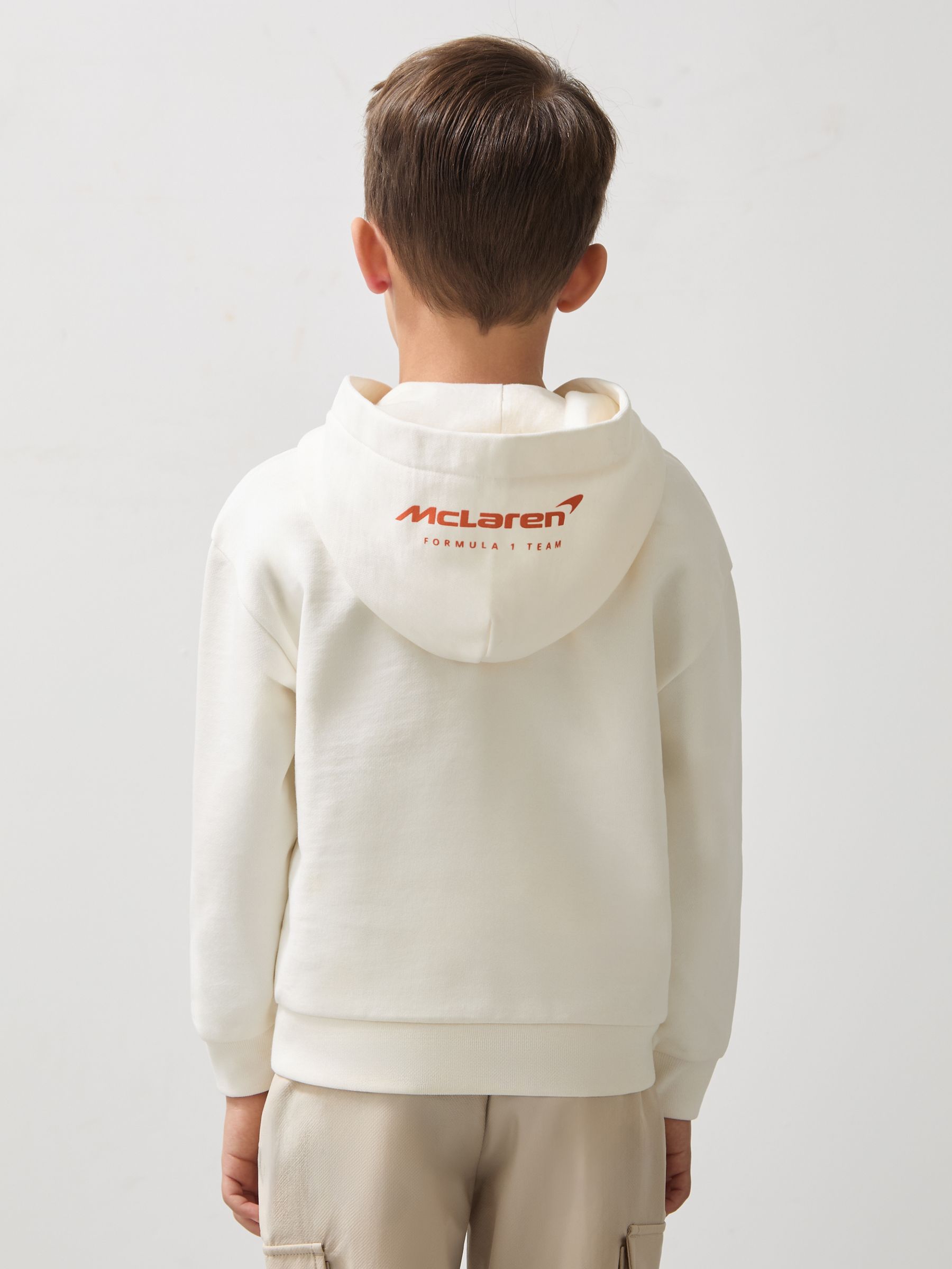 9-13 yrs McLaren F1 Team Cotton Logo Hoodie Unisex Fit in White - Image 5 of 7
