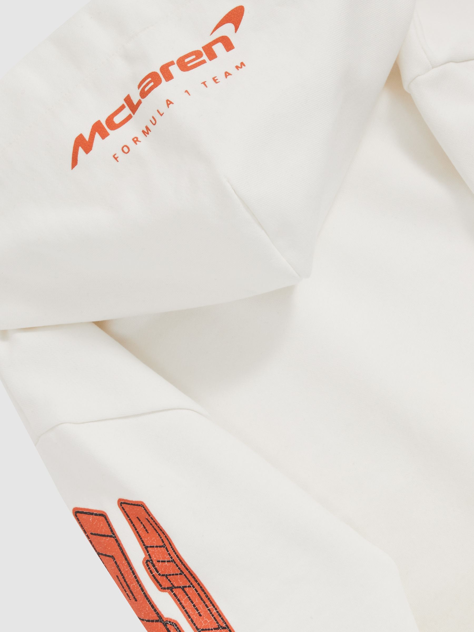 9-13 yrs McLaren F1 Team Cotton Logo Hoodie Unisex Fit in White - Image 6 of 7