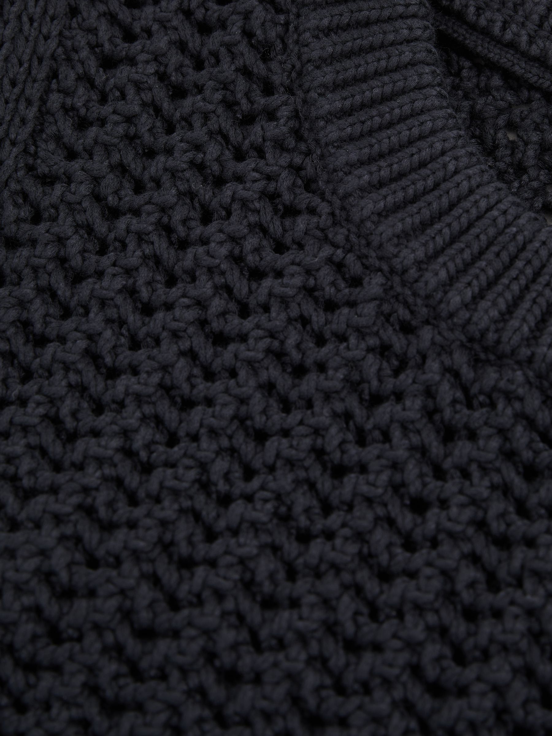Cotton-Blend Crochet Vest in Navy - Image 7 of 7