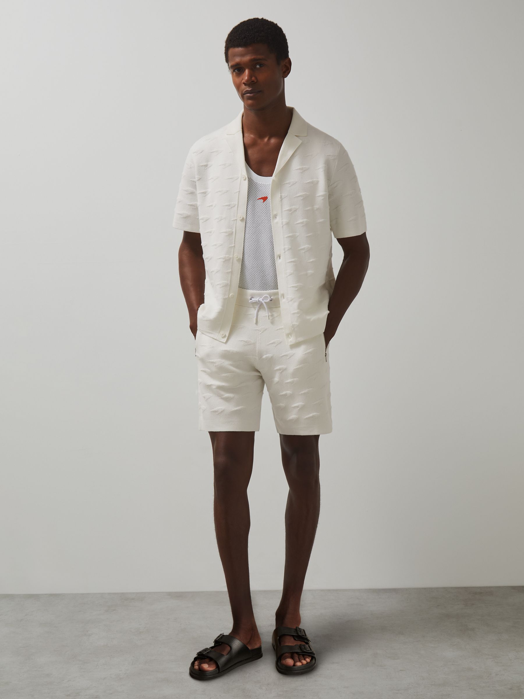 McLaren F1 Team Speedmark Knit Shorts in White - Image 1 of 7