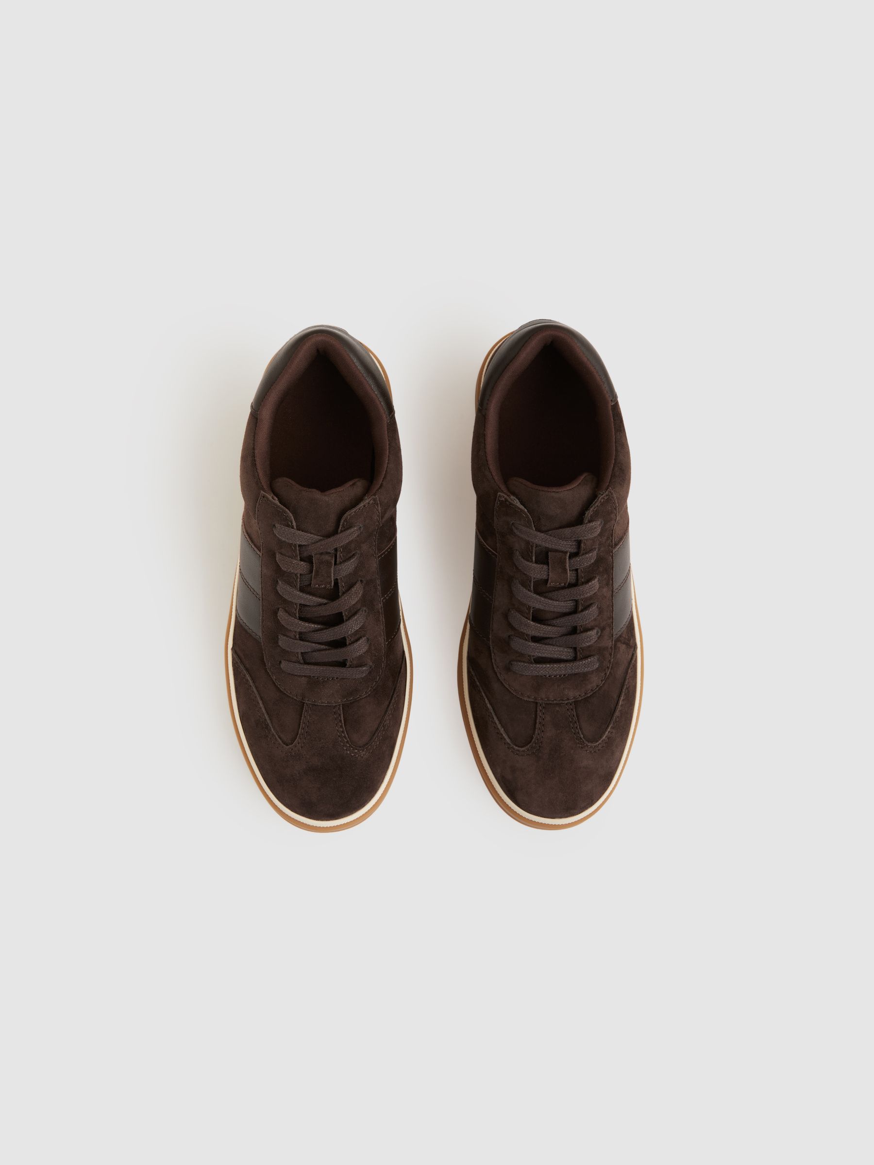 Suede Low-Top Trainers in Chocolate - Image 3 of 5